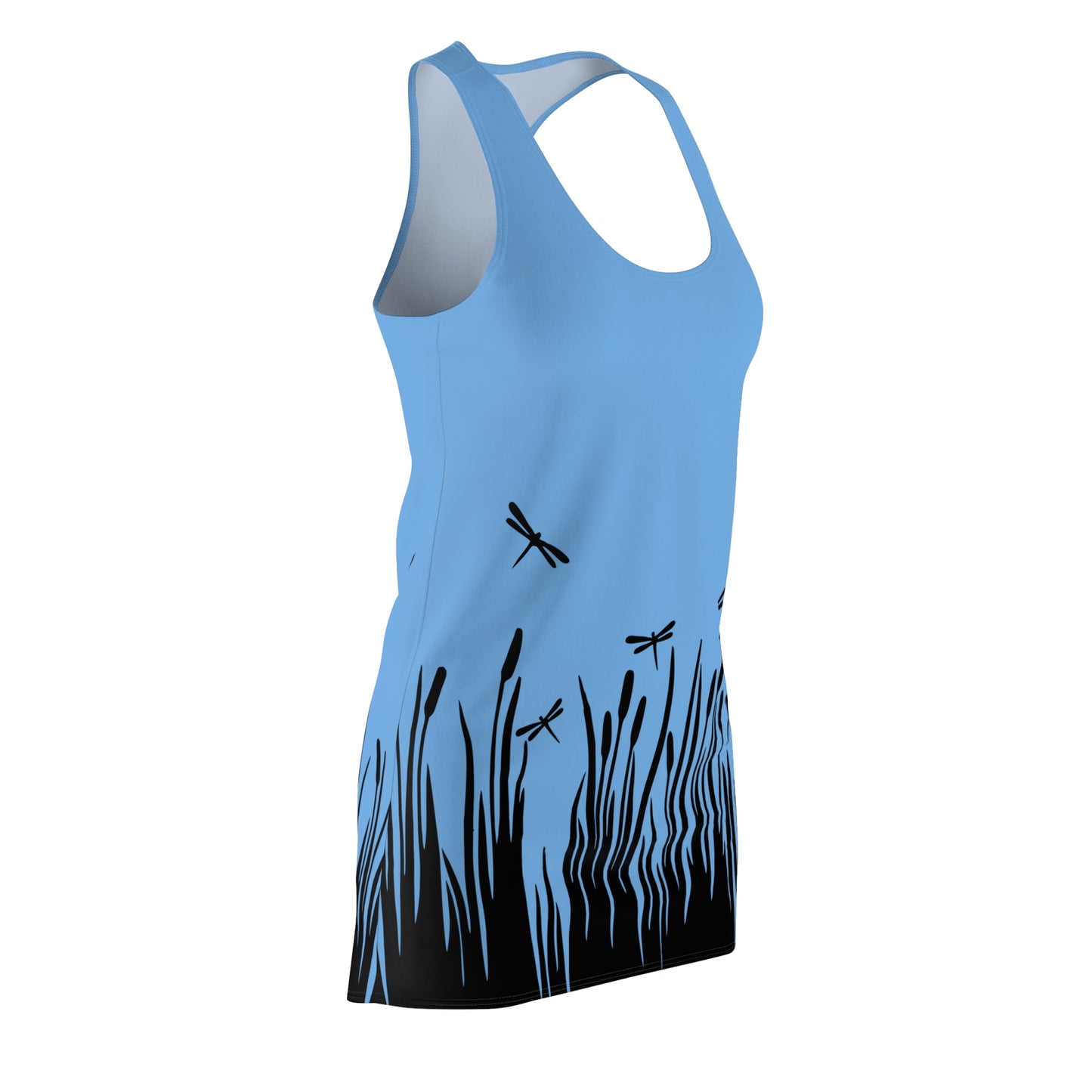 Hellblaues Damen Kleid Libellen Design Racerback Sommer Freizeit Party