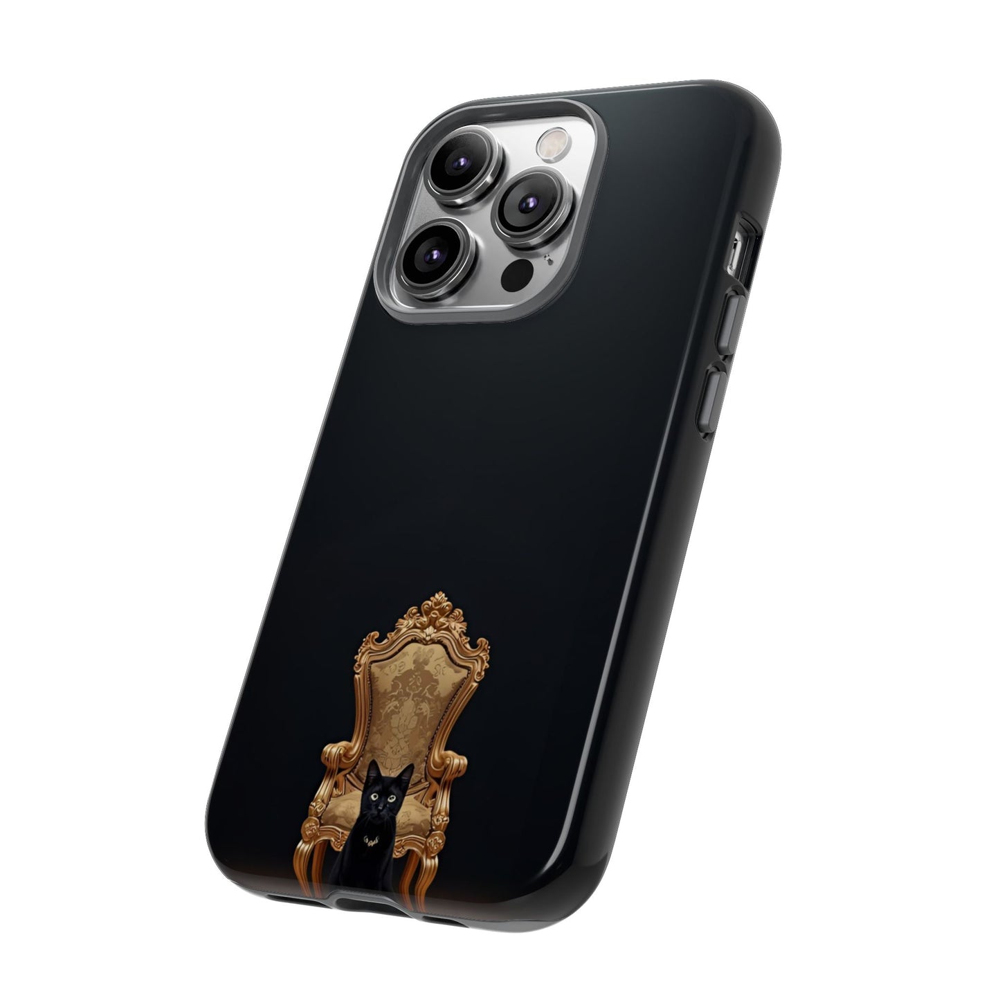 Black Cat on Golden Throne – Premium Phone Case Protective Slim