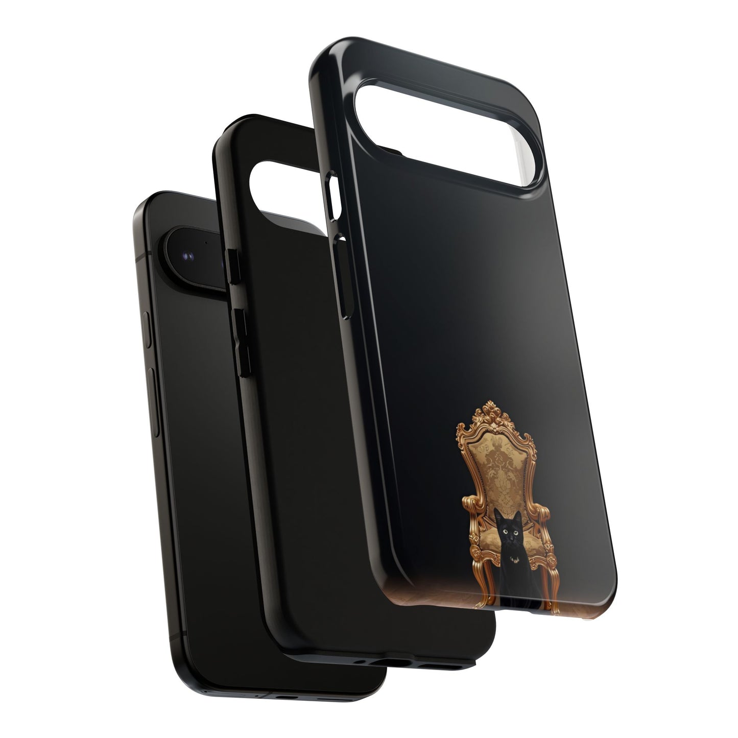 Black Cat on Golden Throne – Premium Phone Case Protective Slim