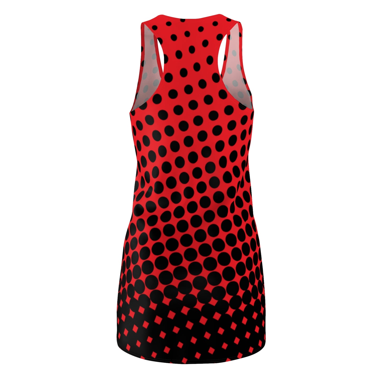 Black Red Polka Dot Racerback – Retro Sleeveless Mini Dress