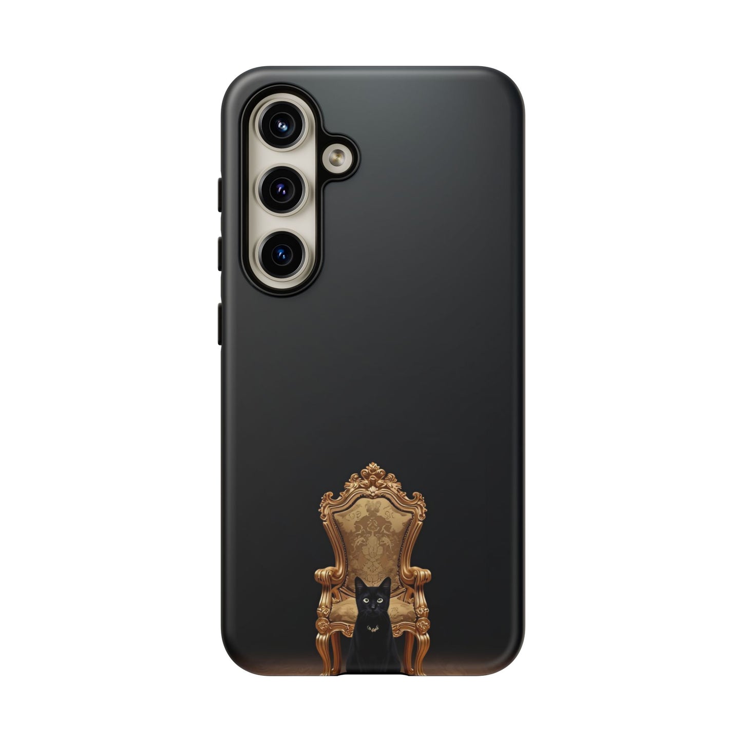 Black Cat on Golden Throne – Premium Phone Case Protective Slim