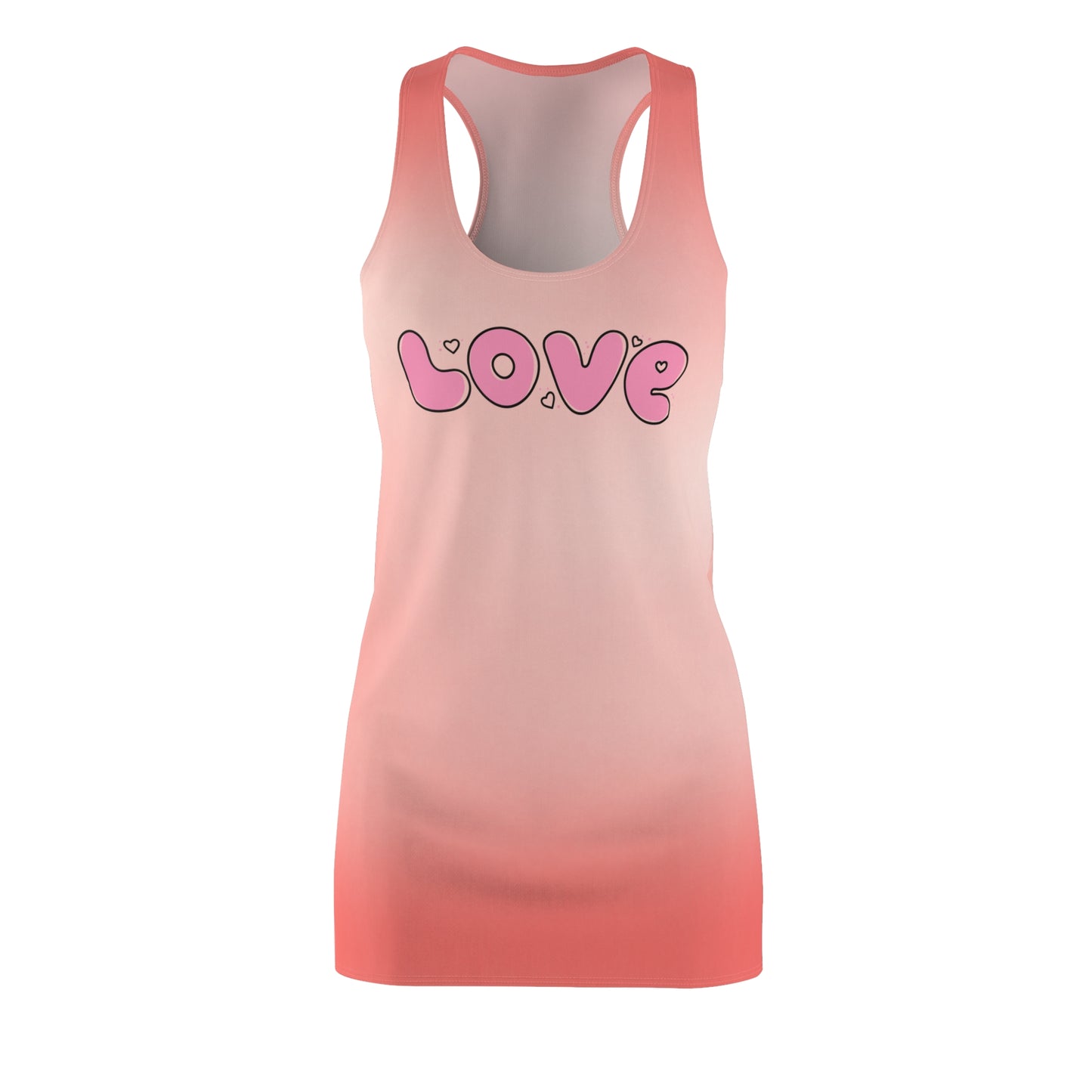 Love Gradient Racerback Dress for Women – Cute Summer Style, Casual Sleeveless Dress, Romantic Outfit, Trendy Fashion