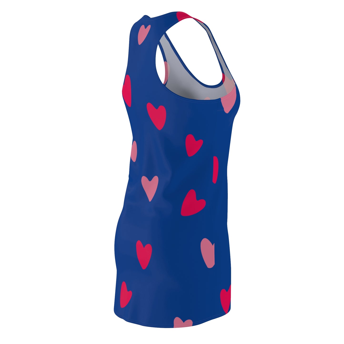 Pink Herz Racerback Kleid – Süßes Sommerkleid blau