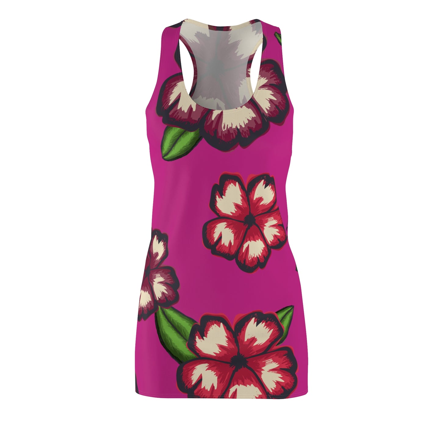 Pinkes Hibiskus Racerback Kleid – Stylishes Sommerkleid