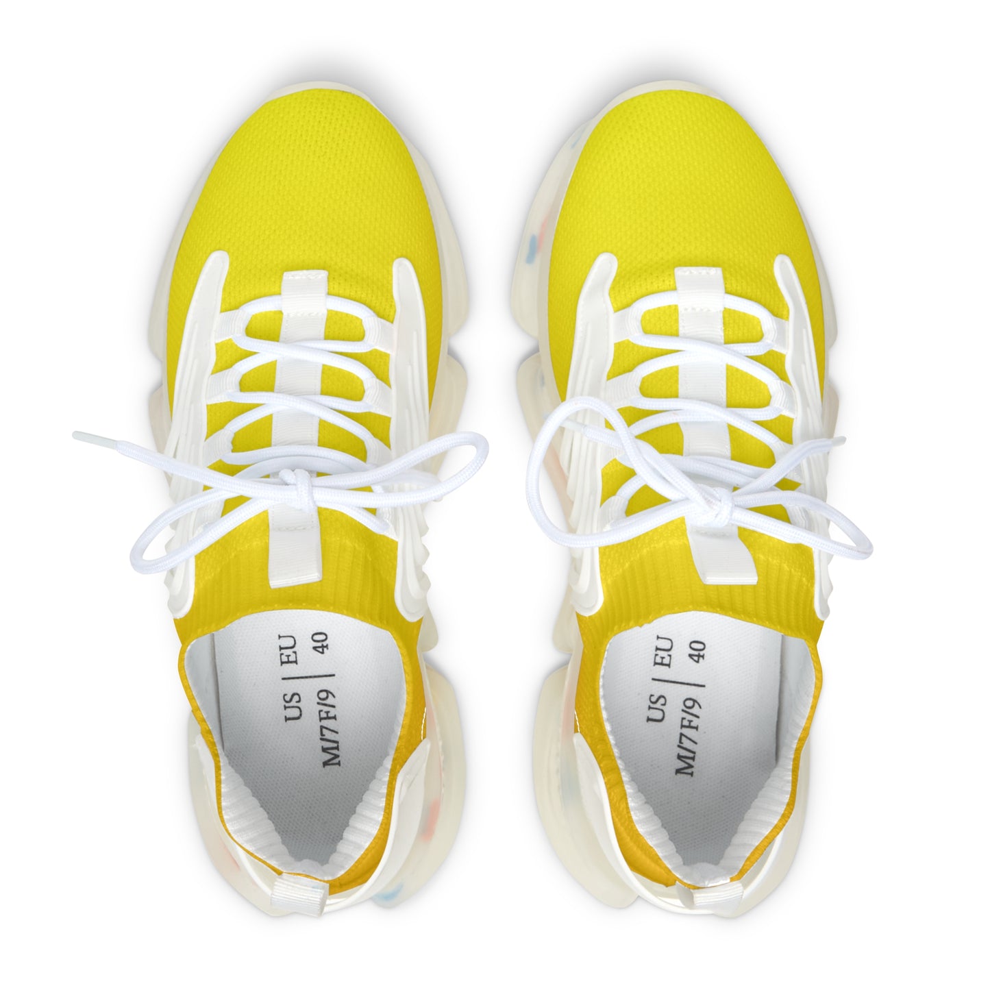 MauserDesign Damen Sneaker gelb Mesh Atmungsaktiv Bequeme Turnschuhe