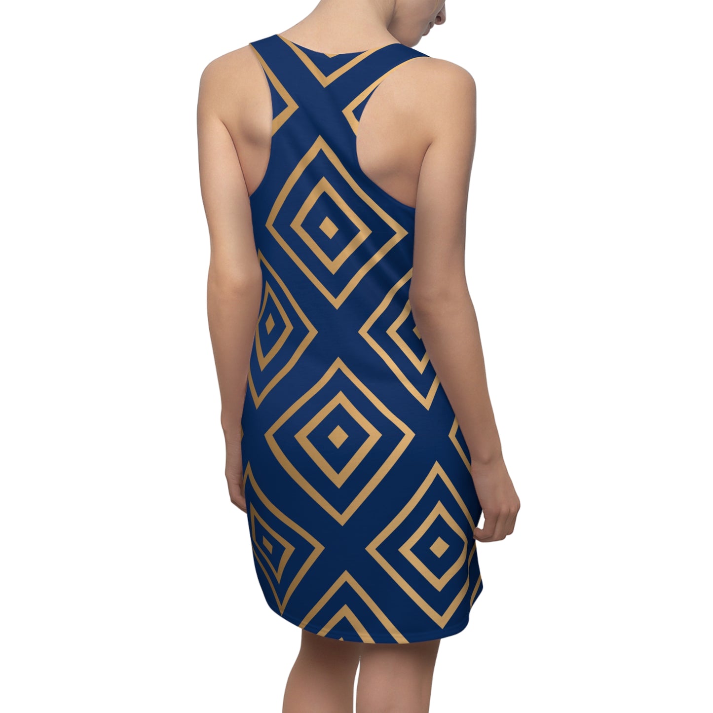 Diamond Pattern Damenkleid | Geometrisches Retro Kleid