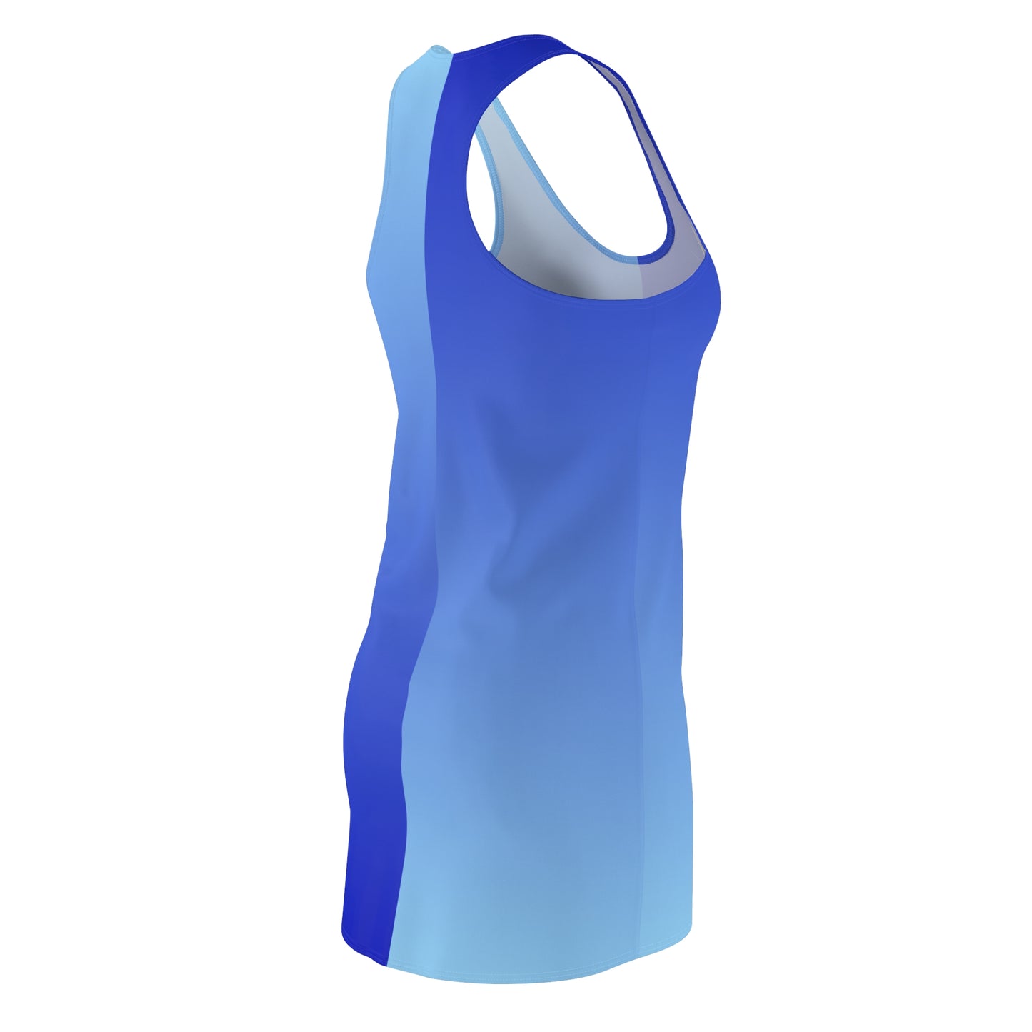 Racerback Kleid Blau Hellblau Zweifarbig Damen Sommer