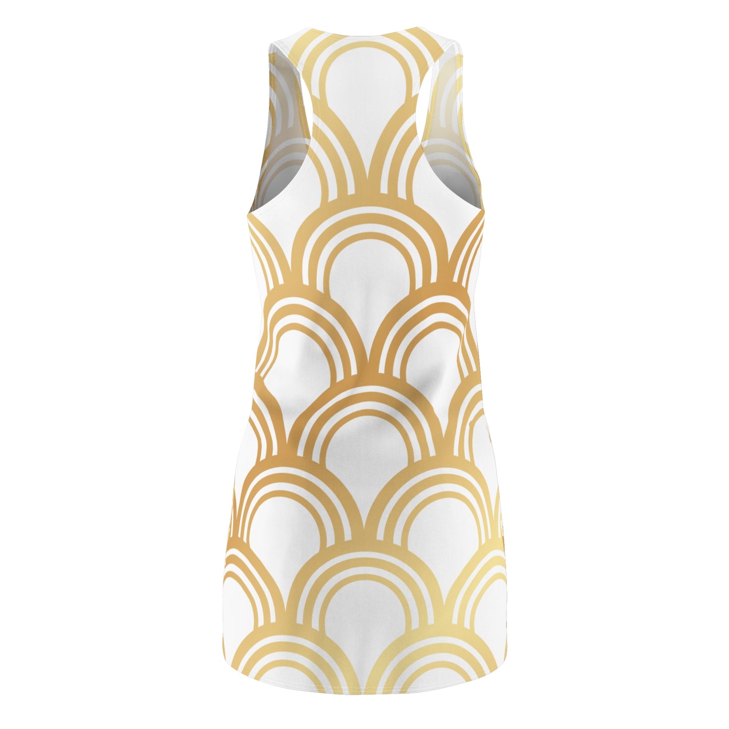 Luxury Racerback Dress mit Art Deco Bogen Muster white