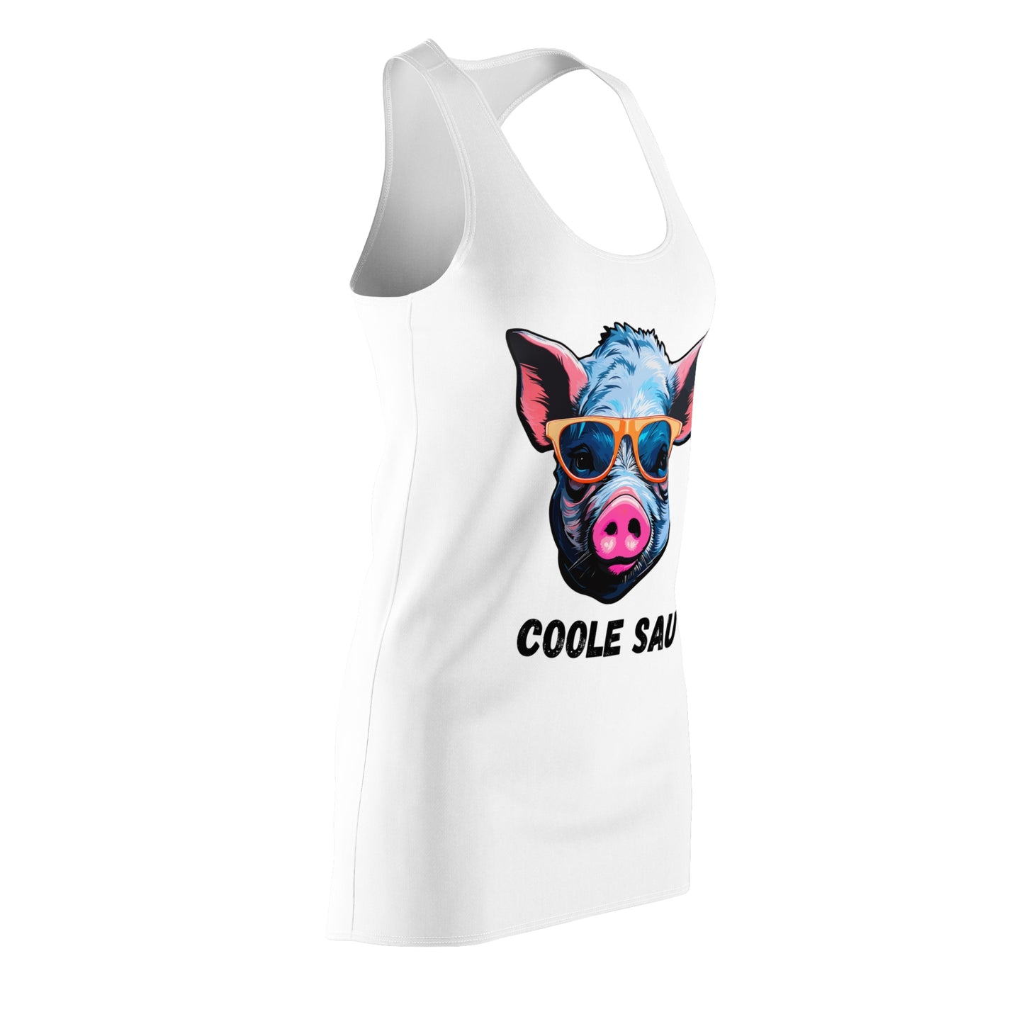 Damen Kleid Coole Sau Racerback Sommer Statement Fun