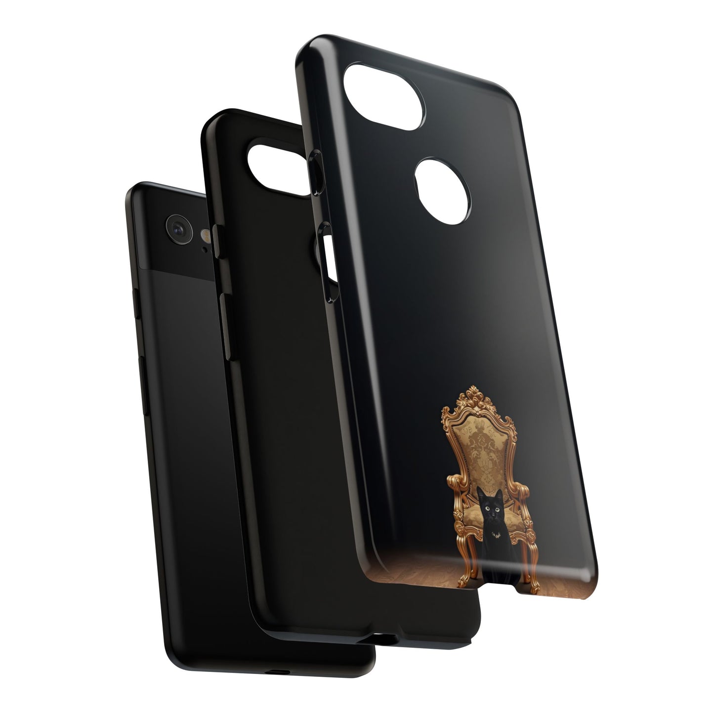Black Cat on Golden Throne – Premium Phone Case Protective Slim