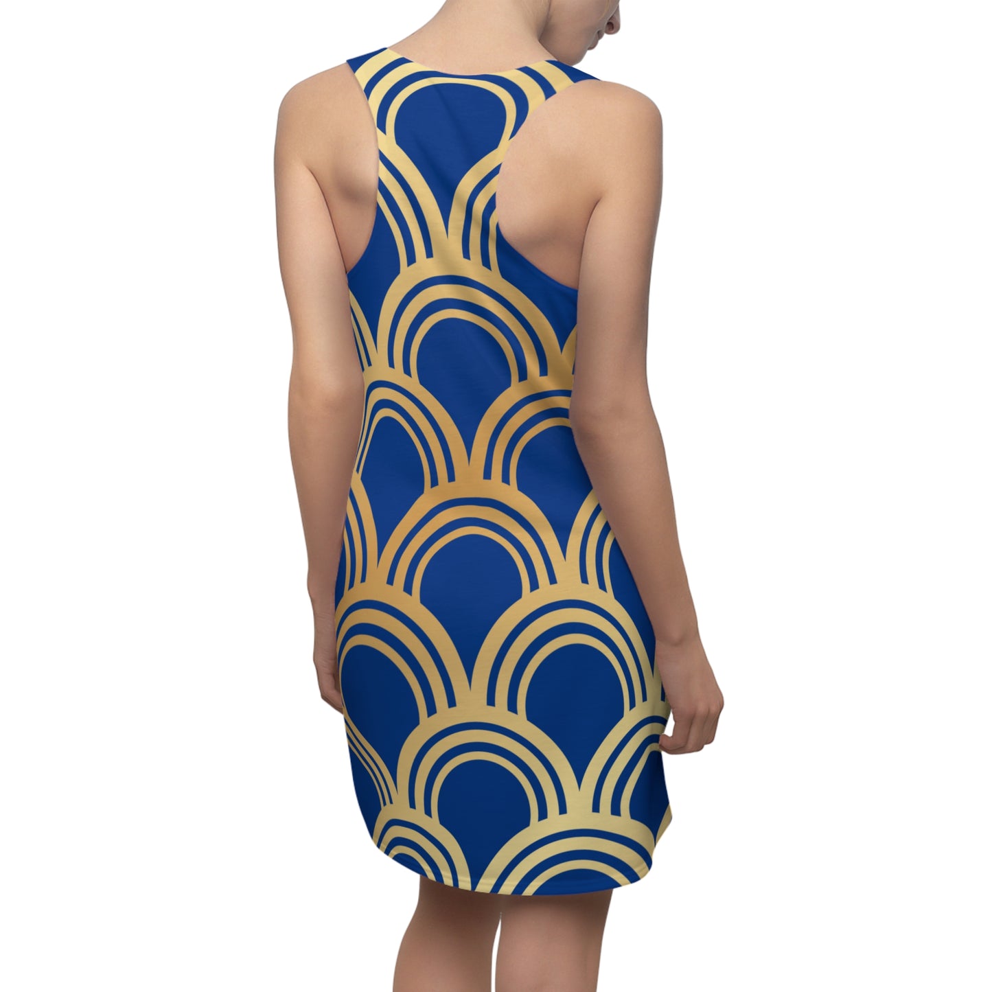 Luxury Racerback Dress mit Art Deco Bogen Muster Mavi