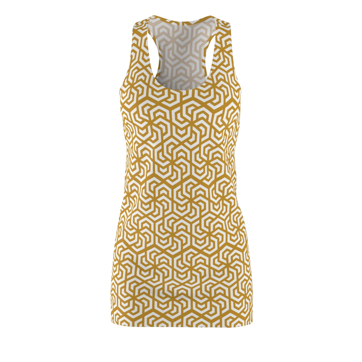 Luxury Racerback Dress mit Modern Geometric Maze Pattern