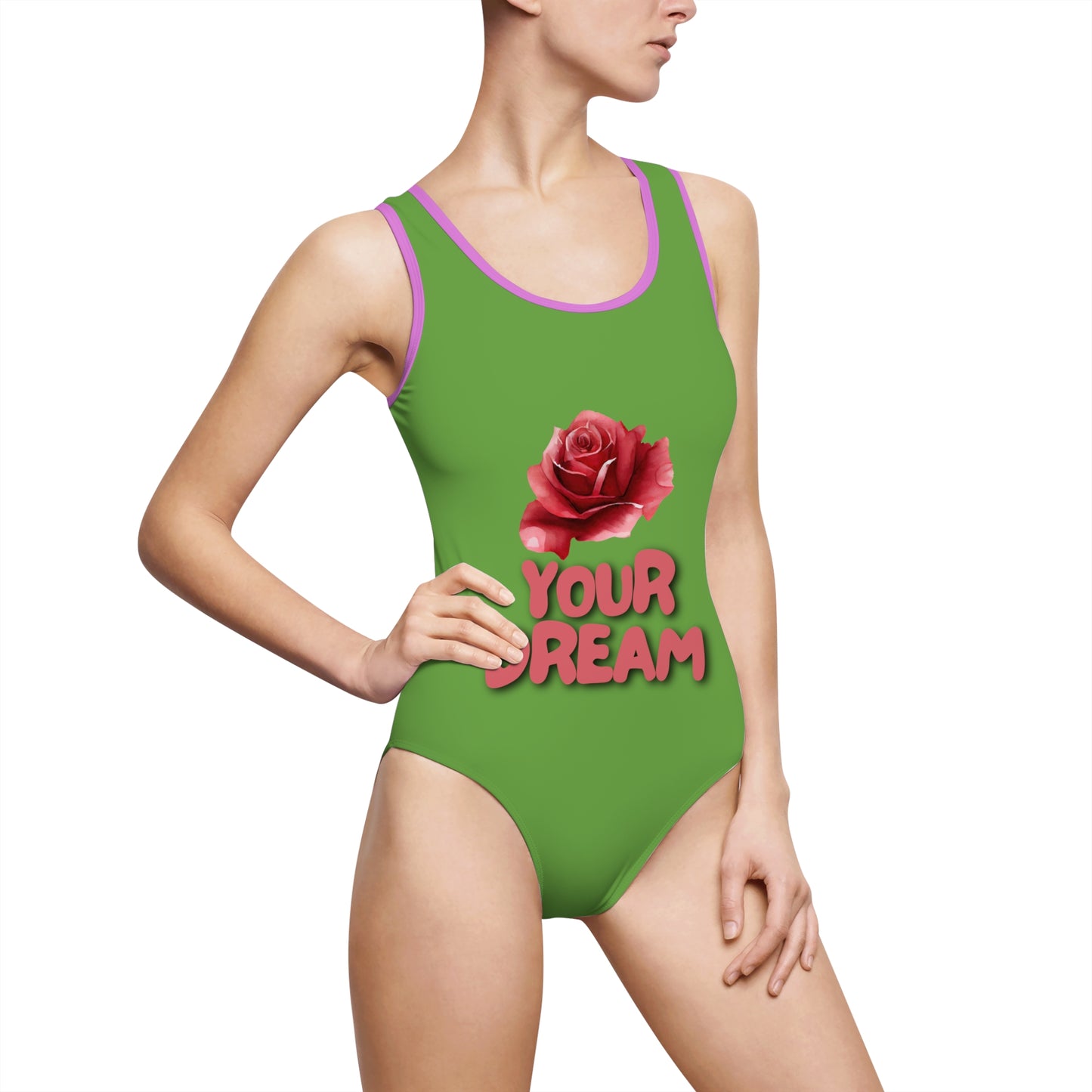 Damen Badeanzug Einteiler Your Dream Rosenmotiv AOP