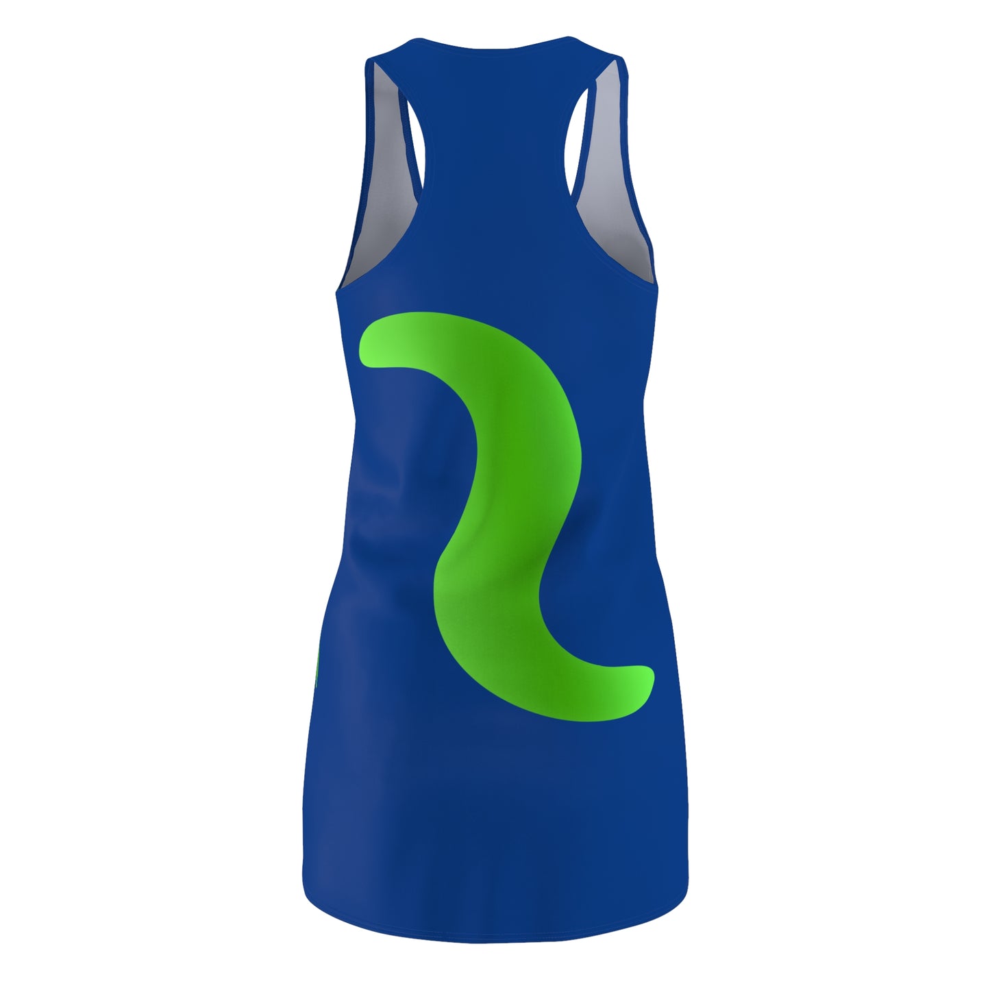 Dunkelblau Grün Abstrakt Racerback Kleid – Stylishes Sommerkleid