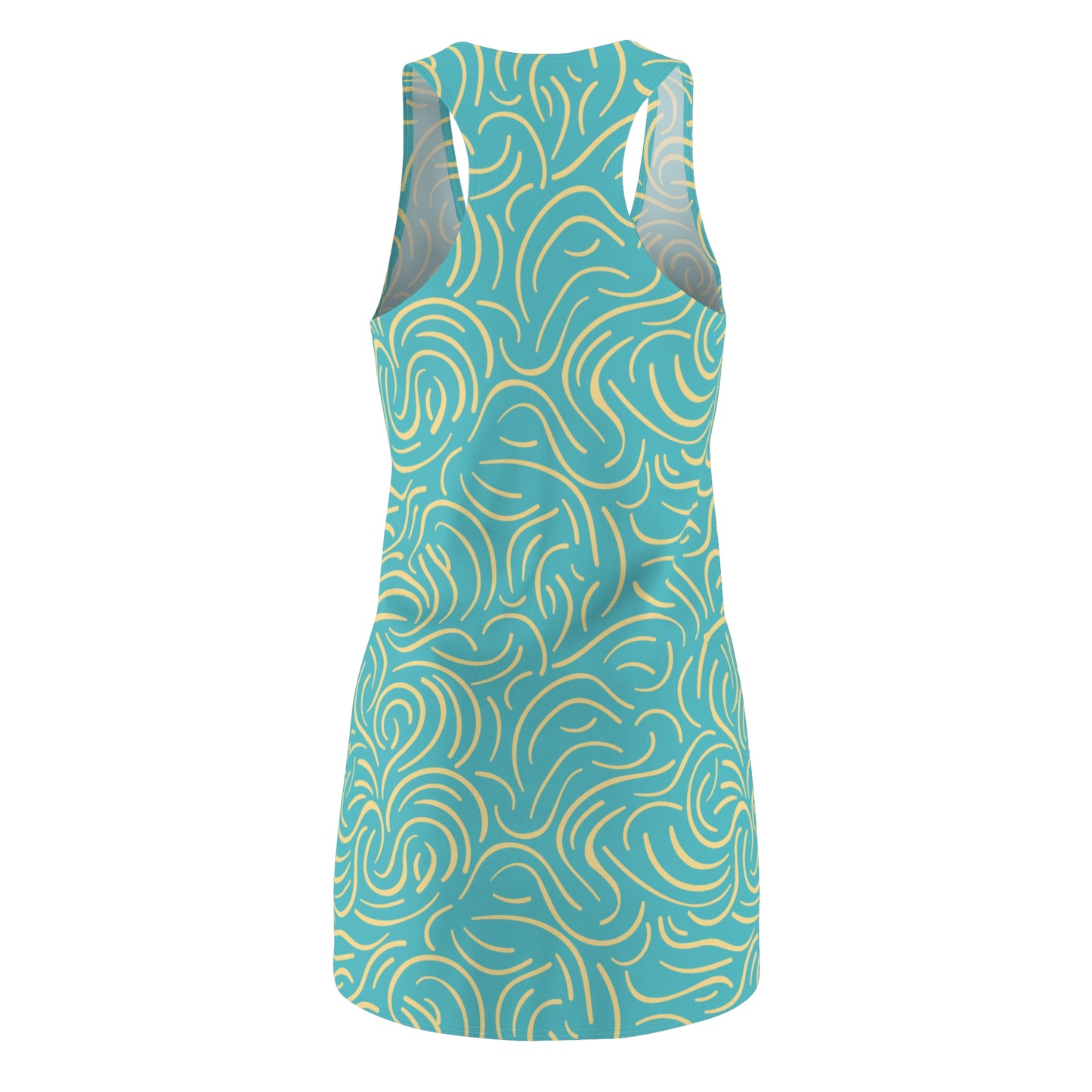 Türkis Wirbel Racerback Kleid – Trendige Sommer Damenmode