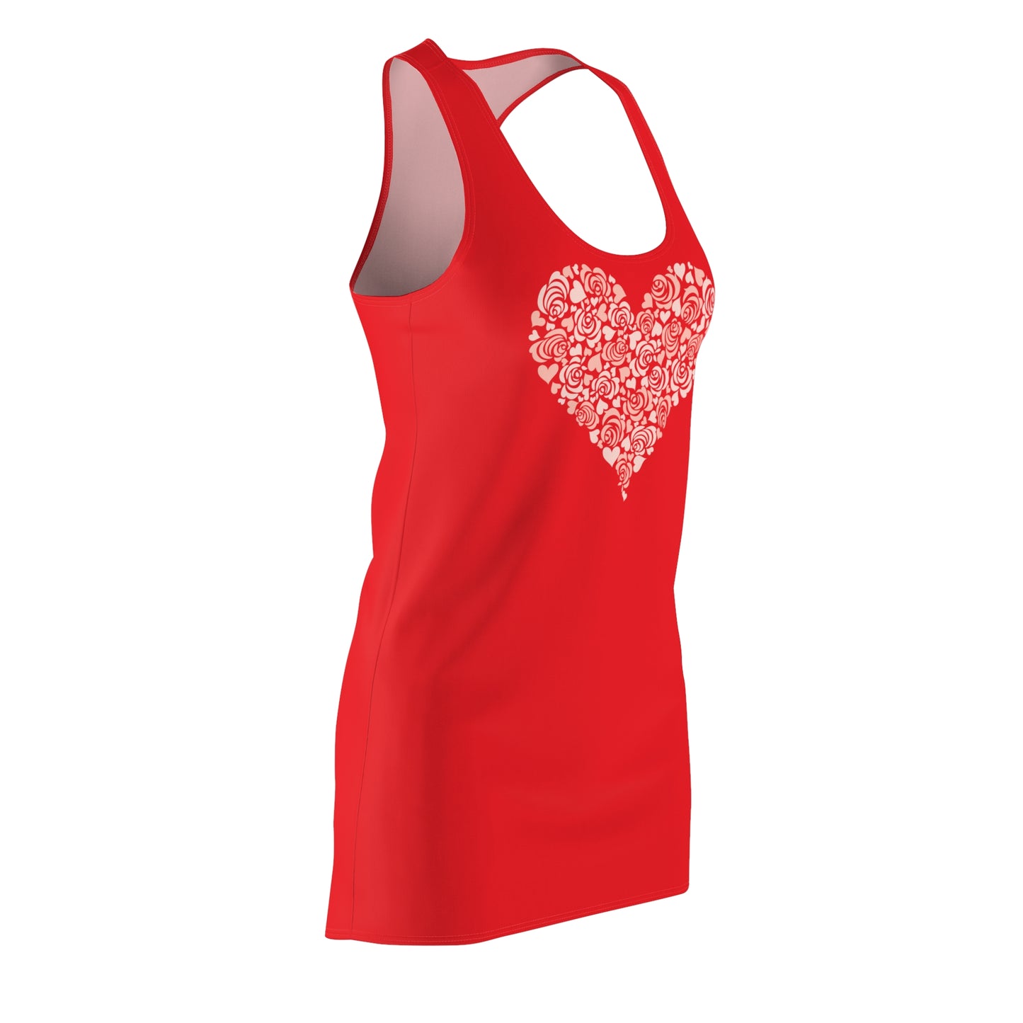 Rot Floral Heart Kleid Racerback Romantisches Sommerkleid