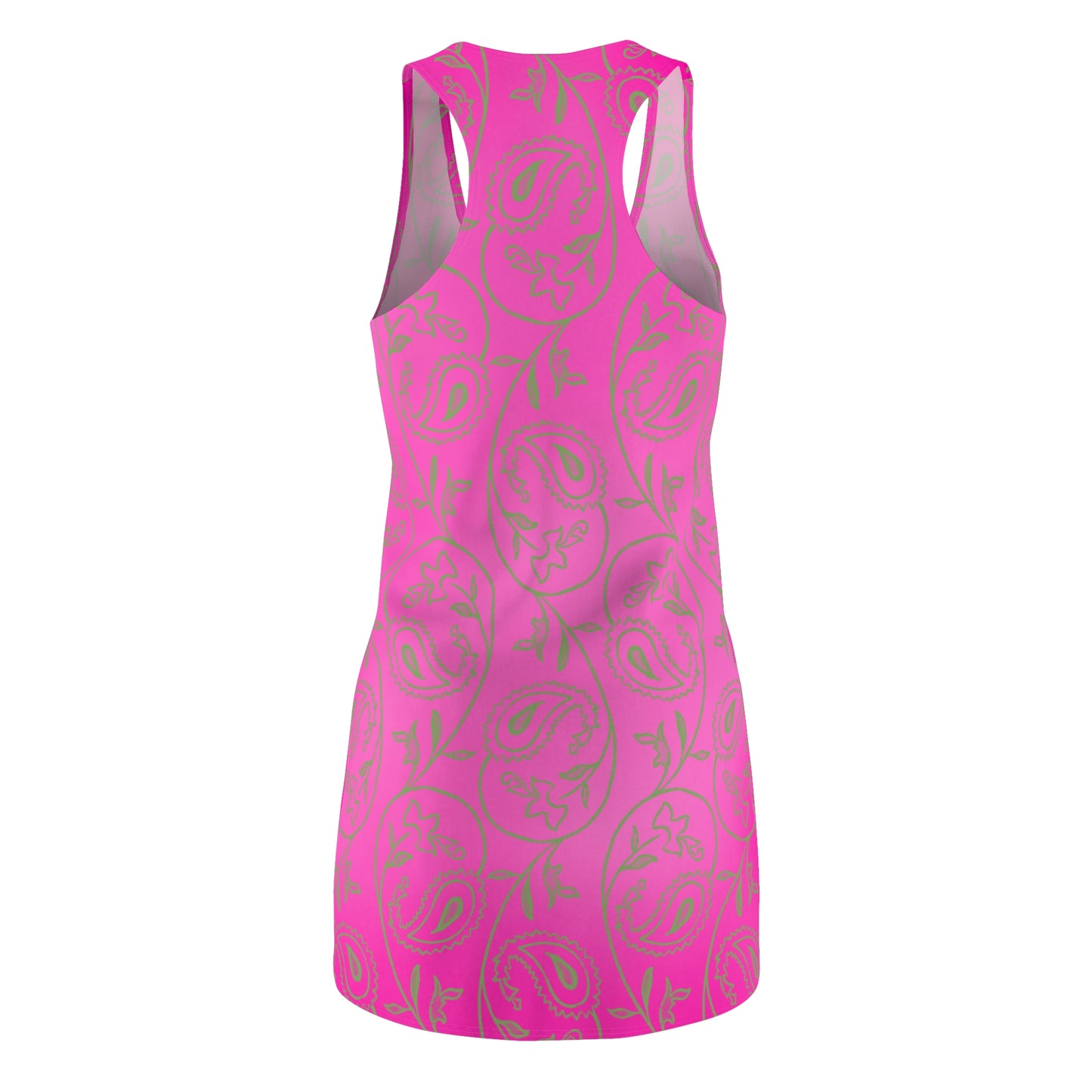 Damen Sommerkleid Pink mit Farbverlauf und Paisley Muster