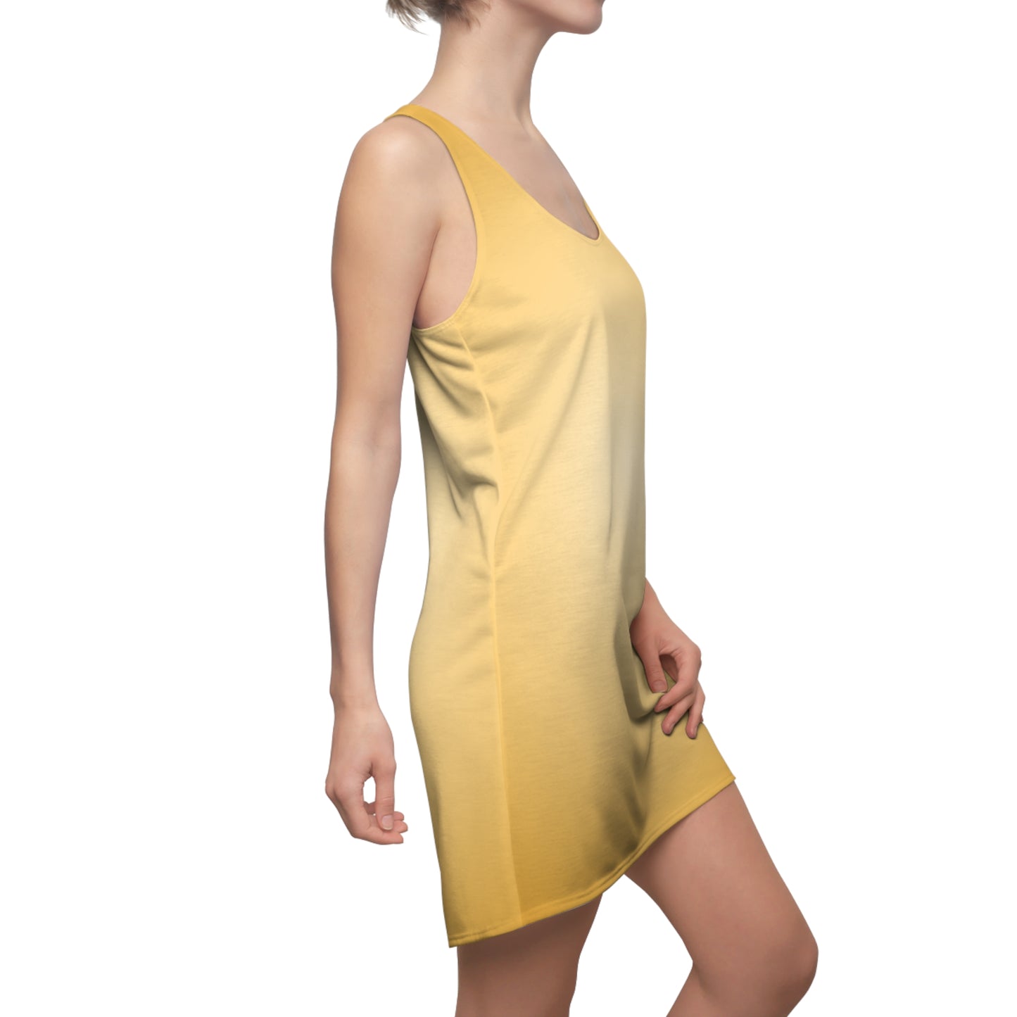 Beiges Racerback Kleid – Farbverlauf