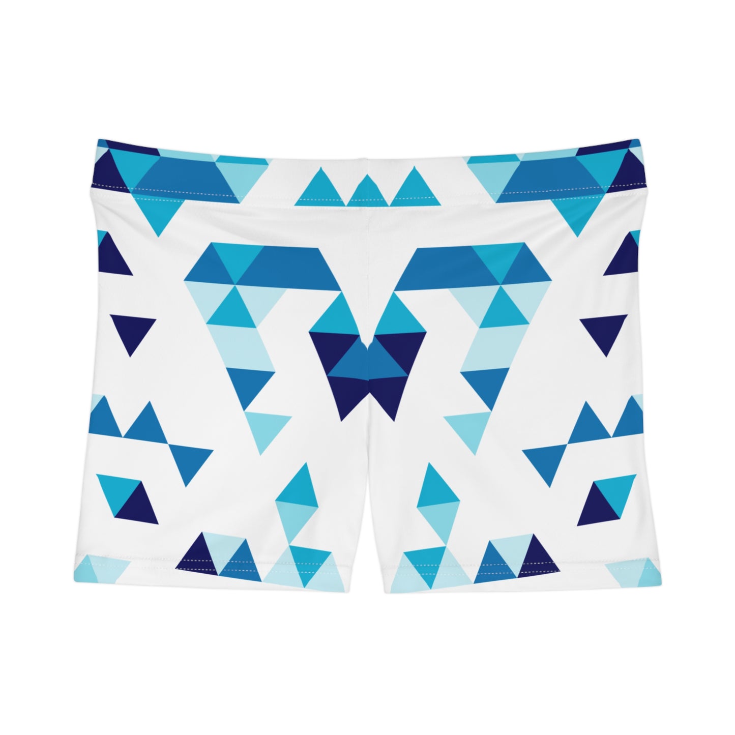 Geometric Blue Womens Shorts Sport Summer Lounge Beach