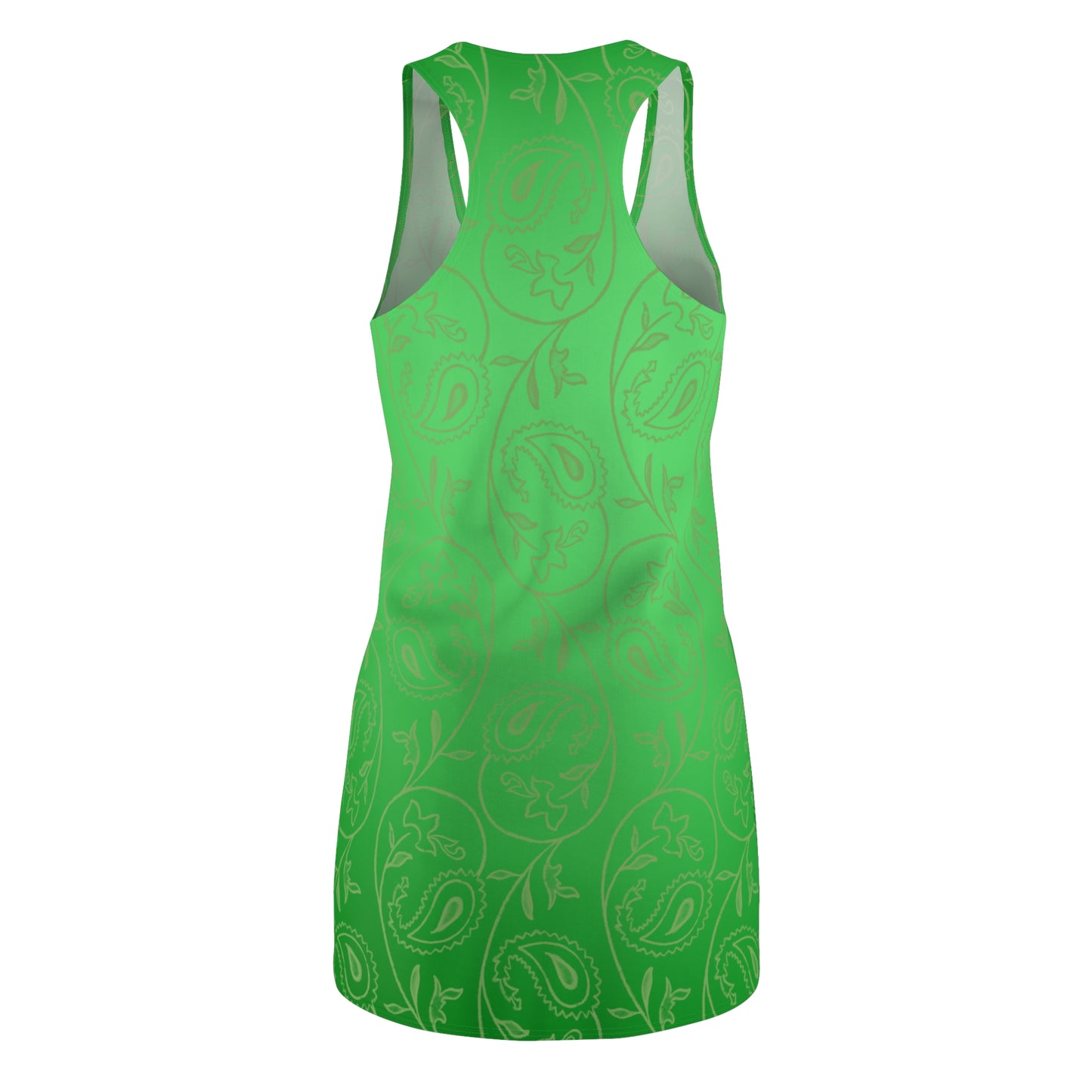 Damen Sommerkleid Grün mit Farbverlauf und Paisley Muster