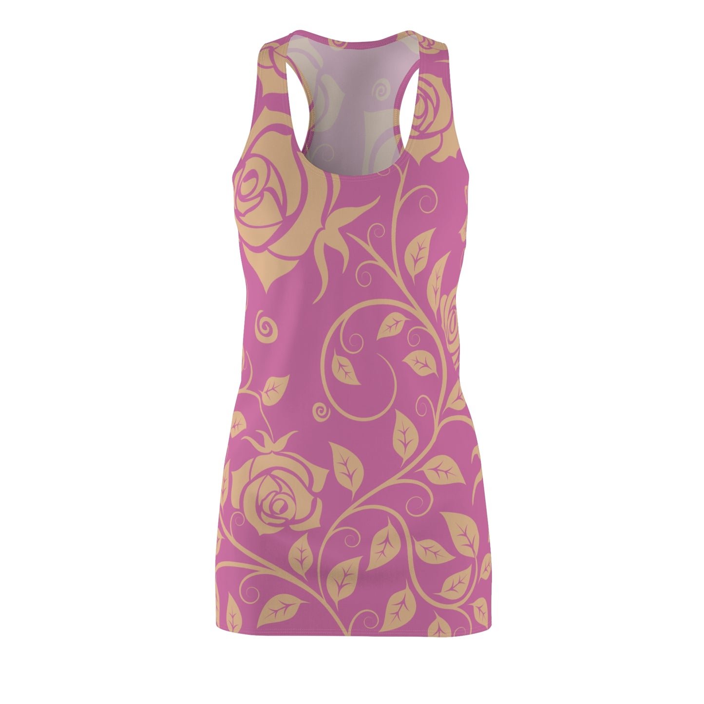 Floral Racerback Kleid Rose – Elegant in Beige & Hellpink