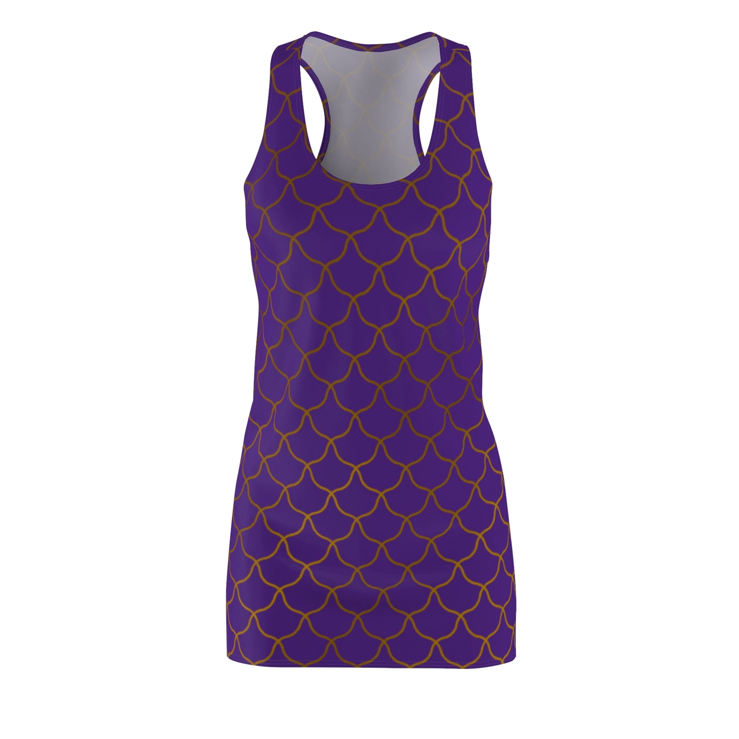 Luxury Racerback Dress mit Elegantem Goldmuster lila