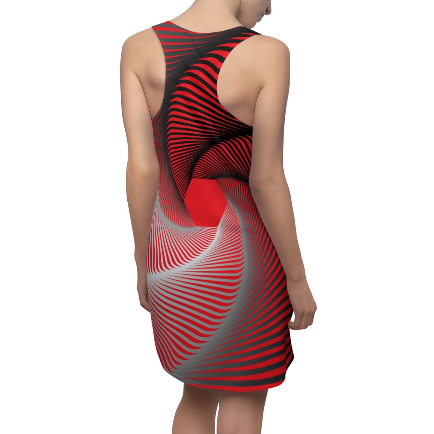 Schwarz rot Spirale Racerback Kleid – Stilvolles Sommerkleid