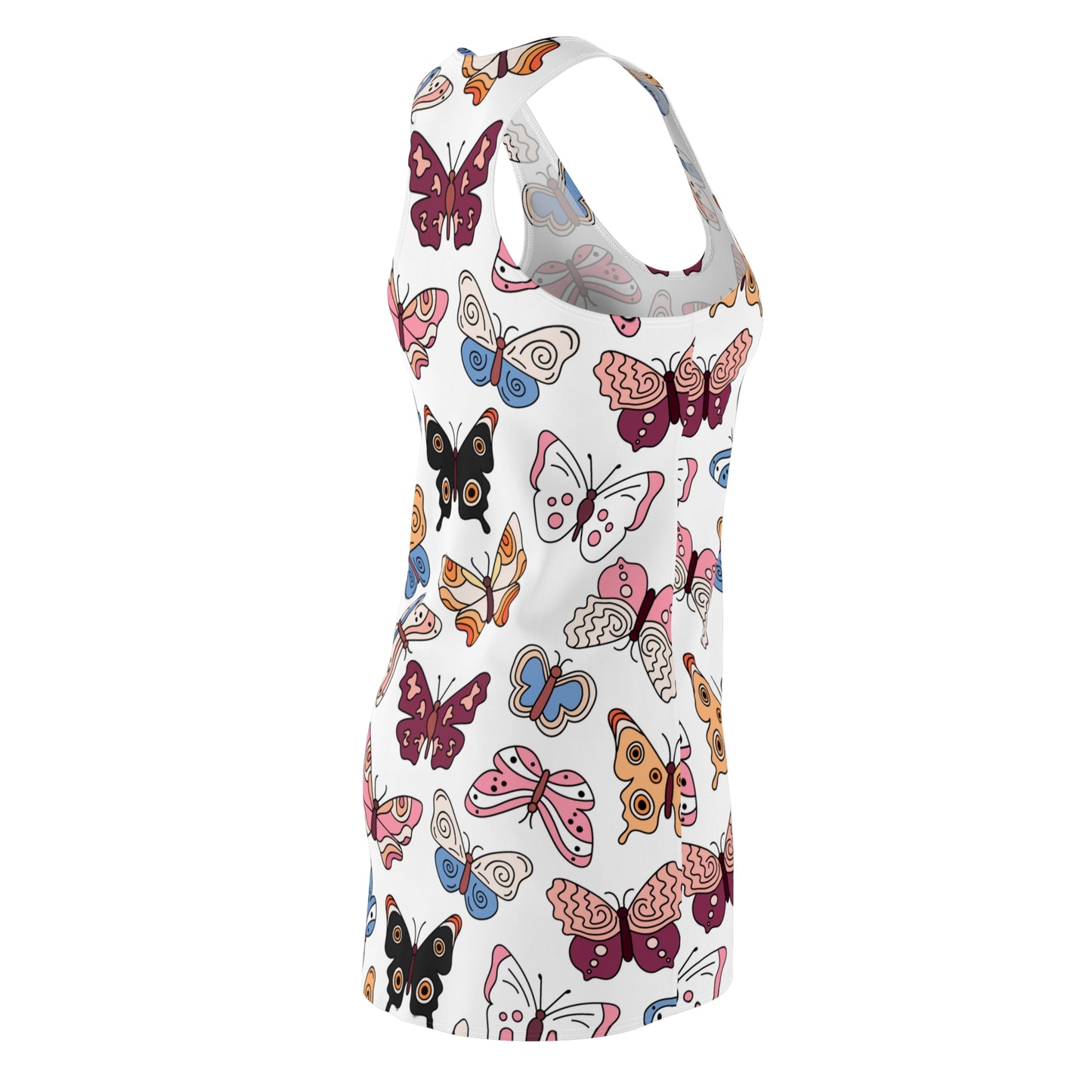 Racerback Kleid Damen mit buntem Schmetterlingsmuster
