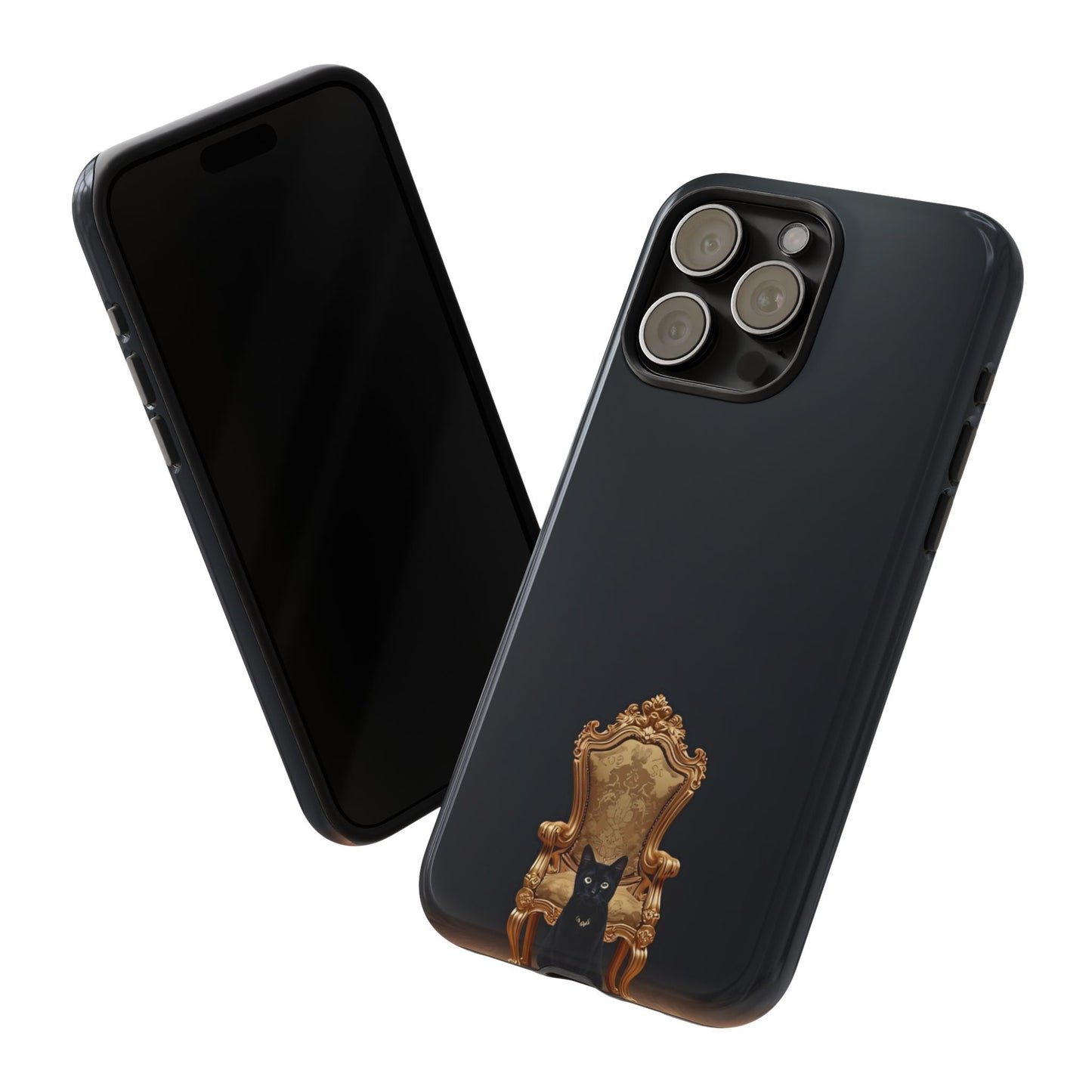 Black Cat on Golden Throne – Premium Phone Case Protective Slim