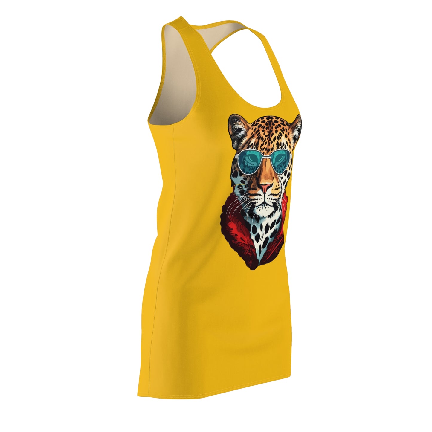 Gelbes Leopard Sonnenbrille Racerback Kleid – Cooles Sommerkleid