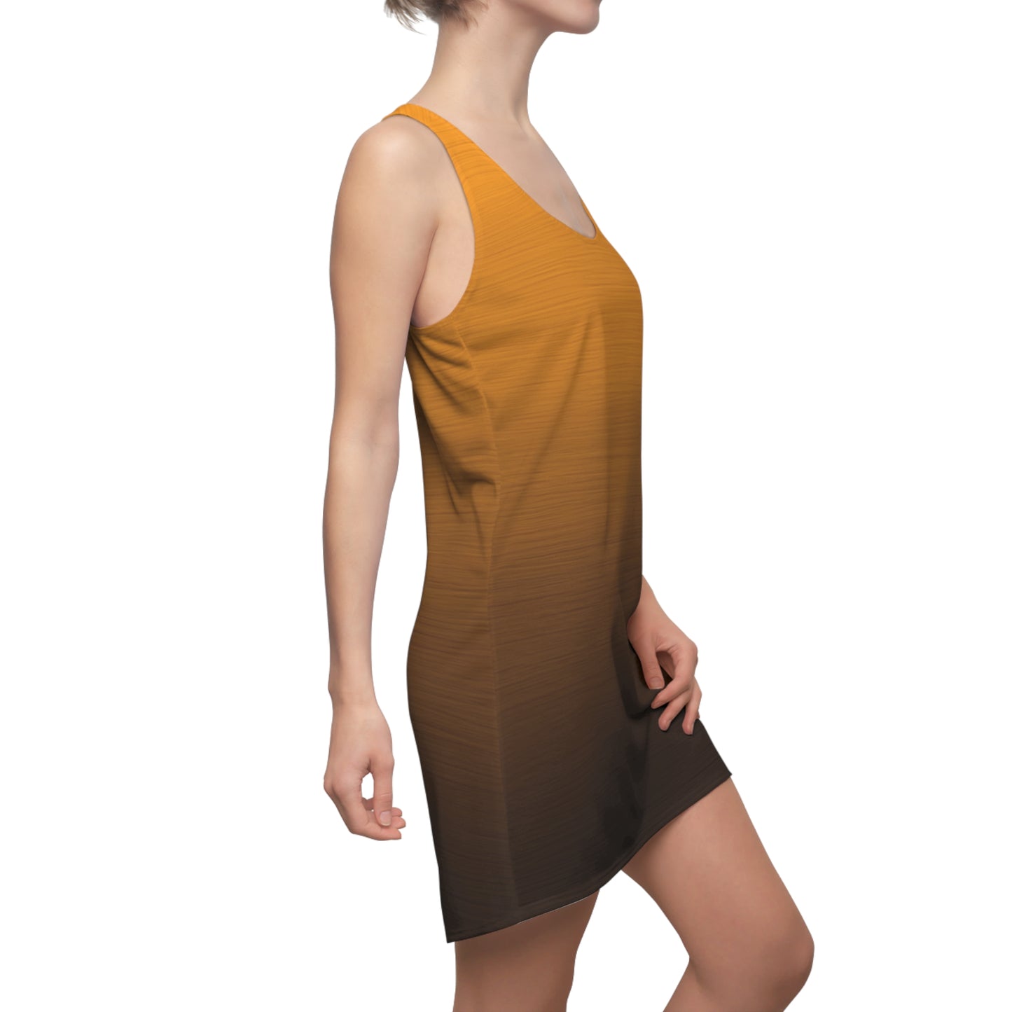 Racerback Kleid mit warmem Braunem Farbverlauf – schlicht & elegant