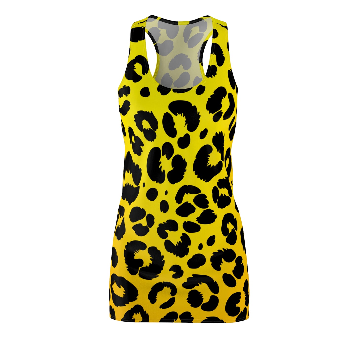 Racerback Damenkleid Sommer – Gelber Leo-Look, modern & selbstbewusst