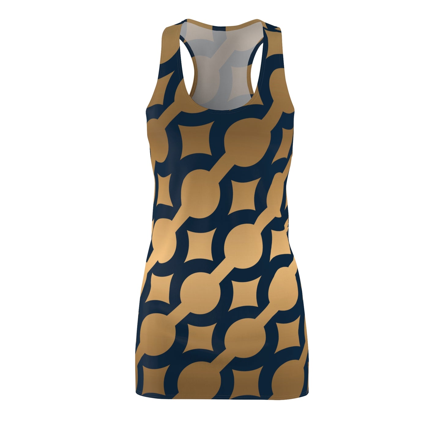 Geometric Racerback Kleid mit Modernem Retro Muster für Damen