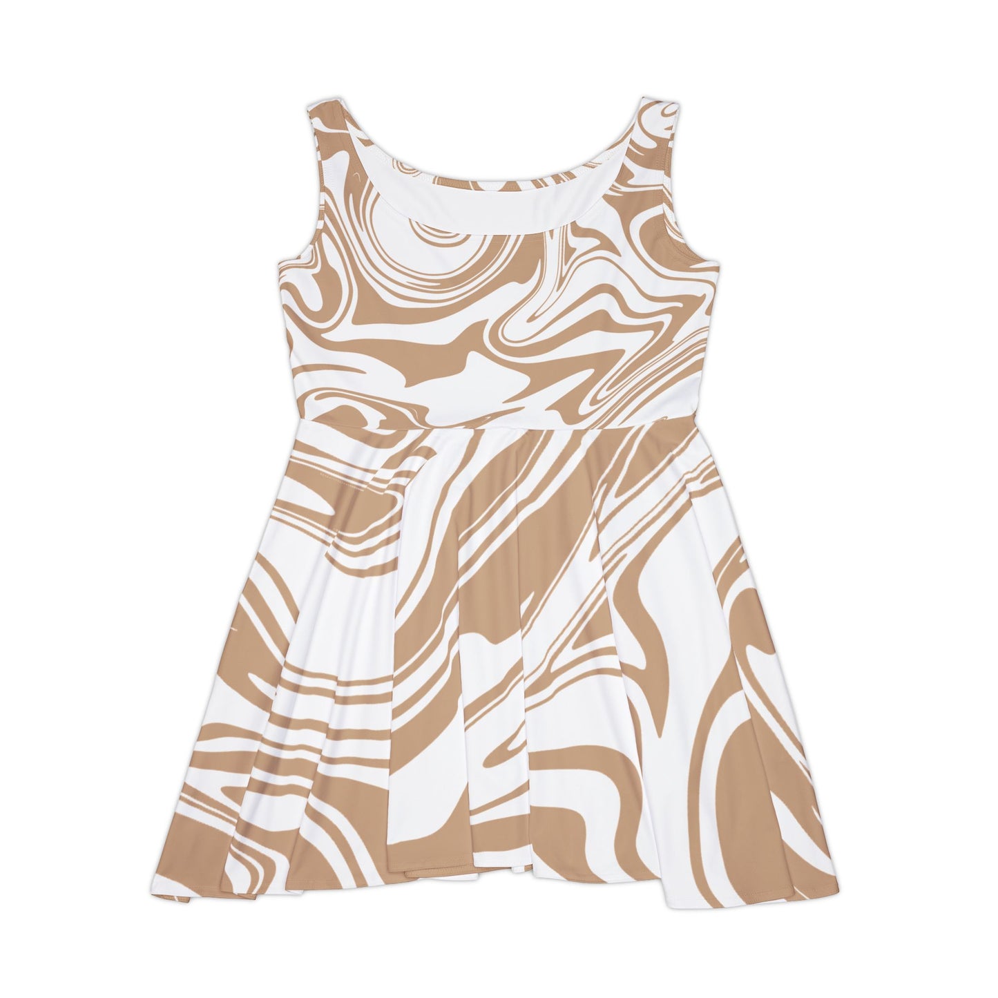 Exklusives Damen Skaterkleid | Stilvolles Sommerkleid mit modernem Swirl-Muster | Elegant & bequem für Alltag, Party & Urlaub  Chic Swirl Skater Dress, Stylish Summer Dress, Trendy AOP Dress, Boho Dress, Casual Party Dress, Perfect for All Occasions