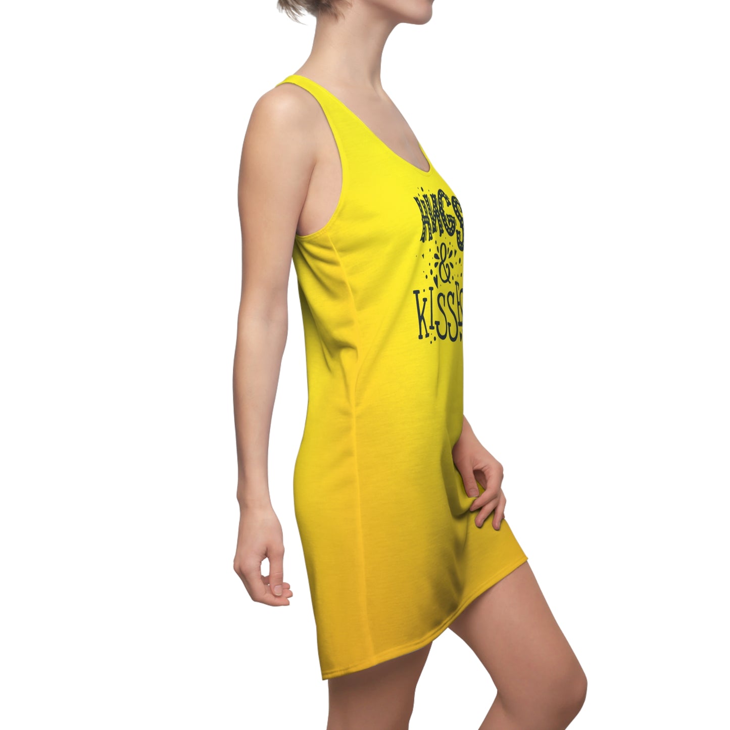 Hugs & Kisses Racerback Kleid – Gelbes Sommerkleid