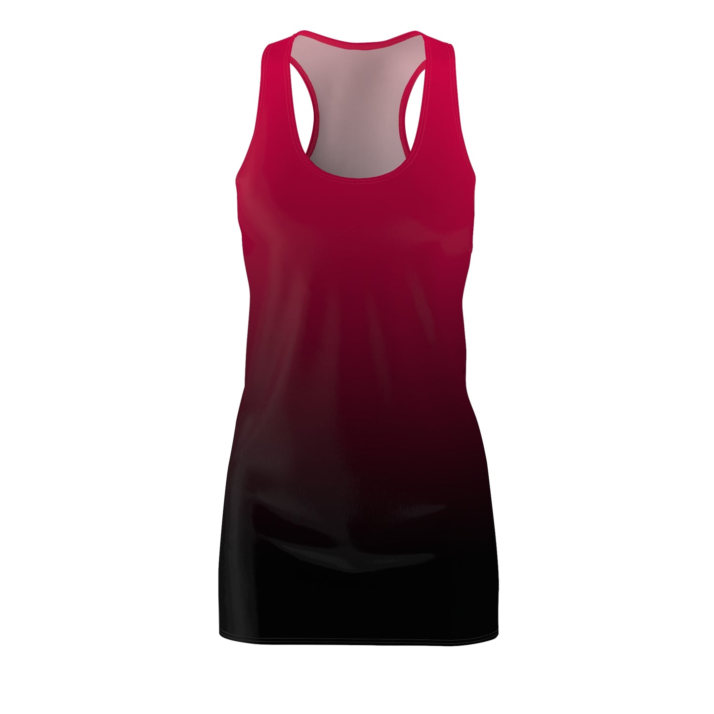 Rotes Racerback Kleid mit schwarzem Farbverlauf