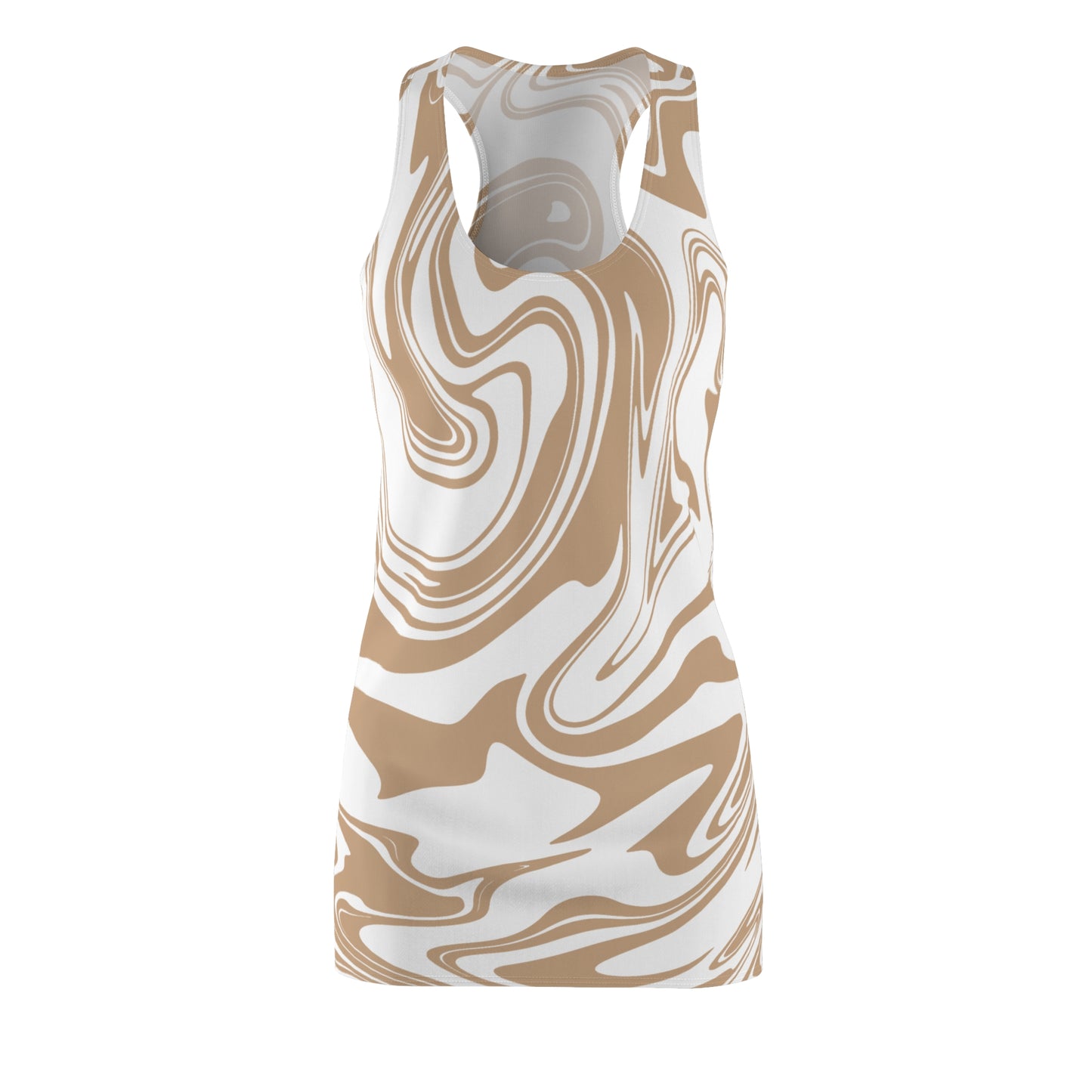Beige Marmor Racerback Kleid – Elegantes Sommerkleid