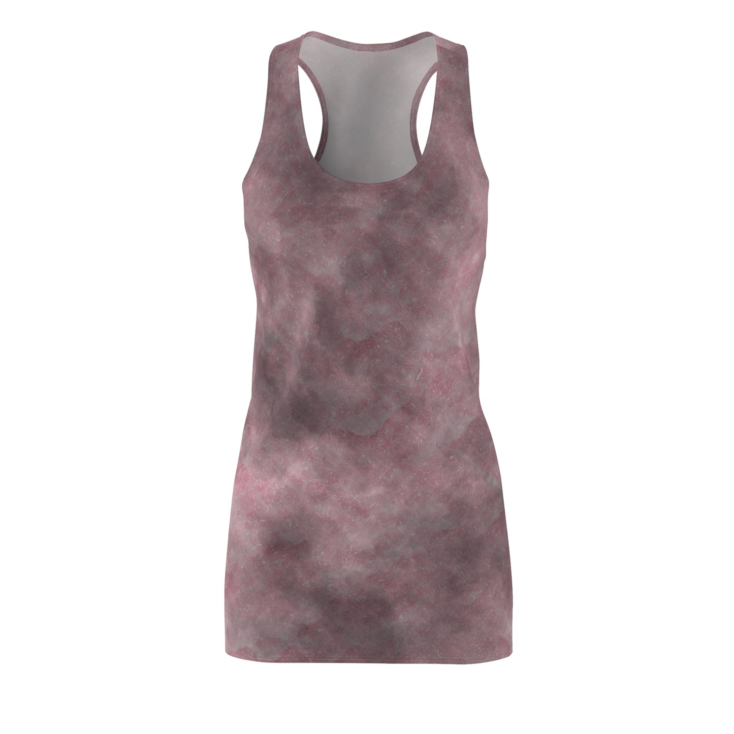 Rosa Racerback Kleid – Sommerkleid mit abstraktem Wolkenmuster