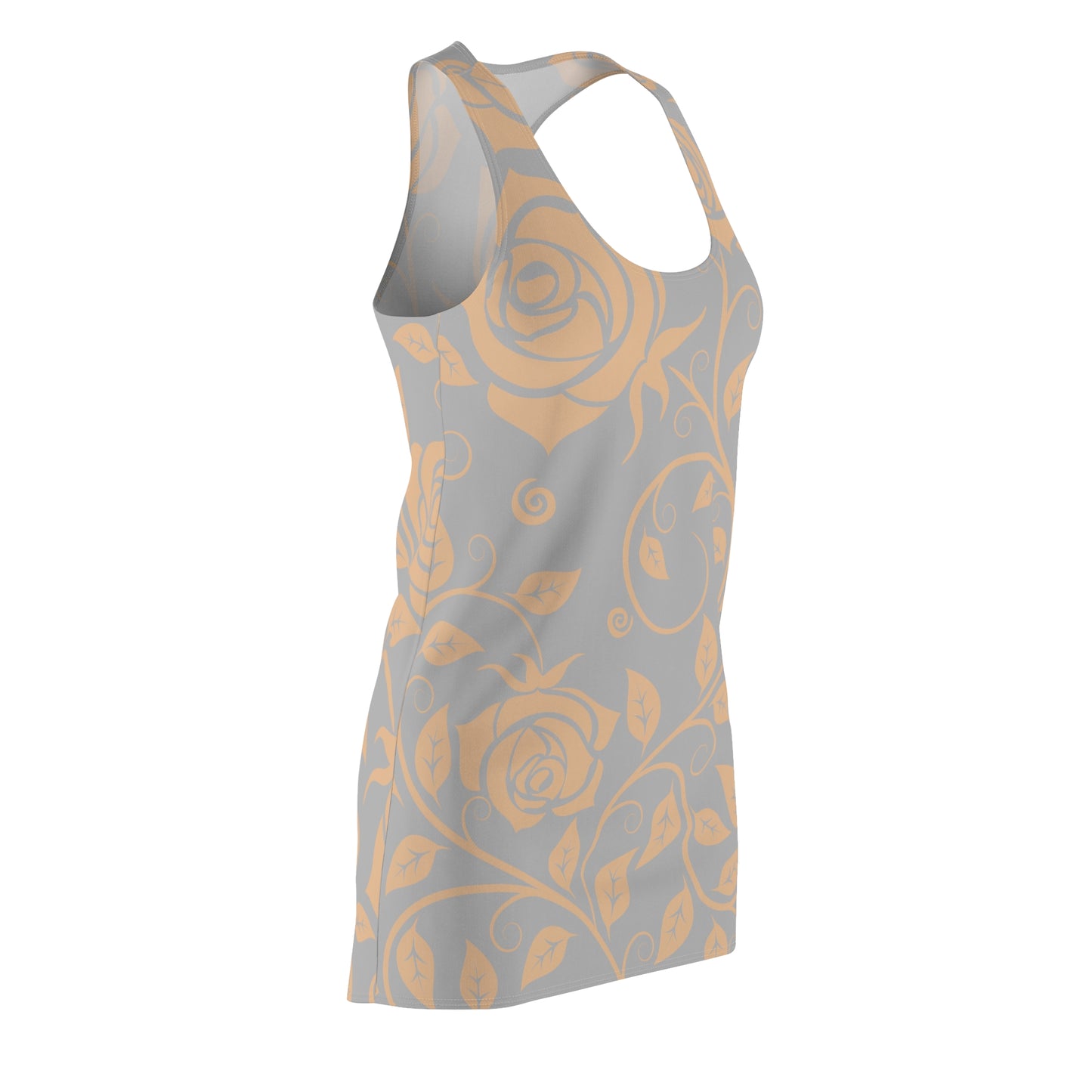 Floral Racerback Kleid Rose – Elegant in Beige & Grau