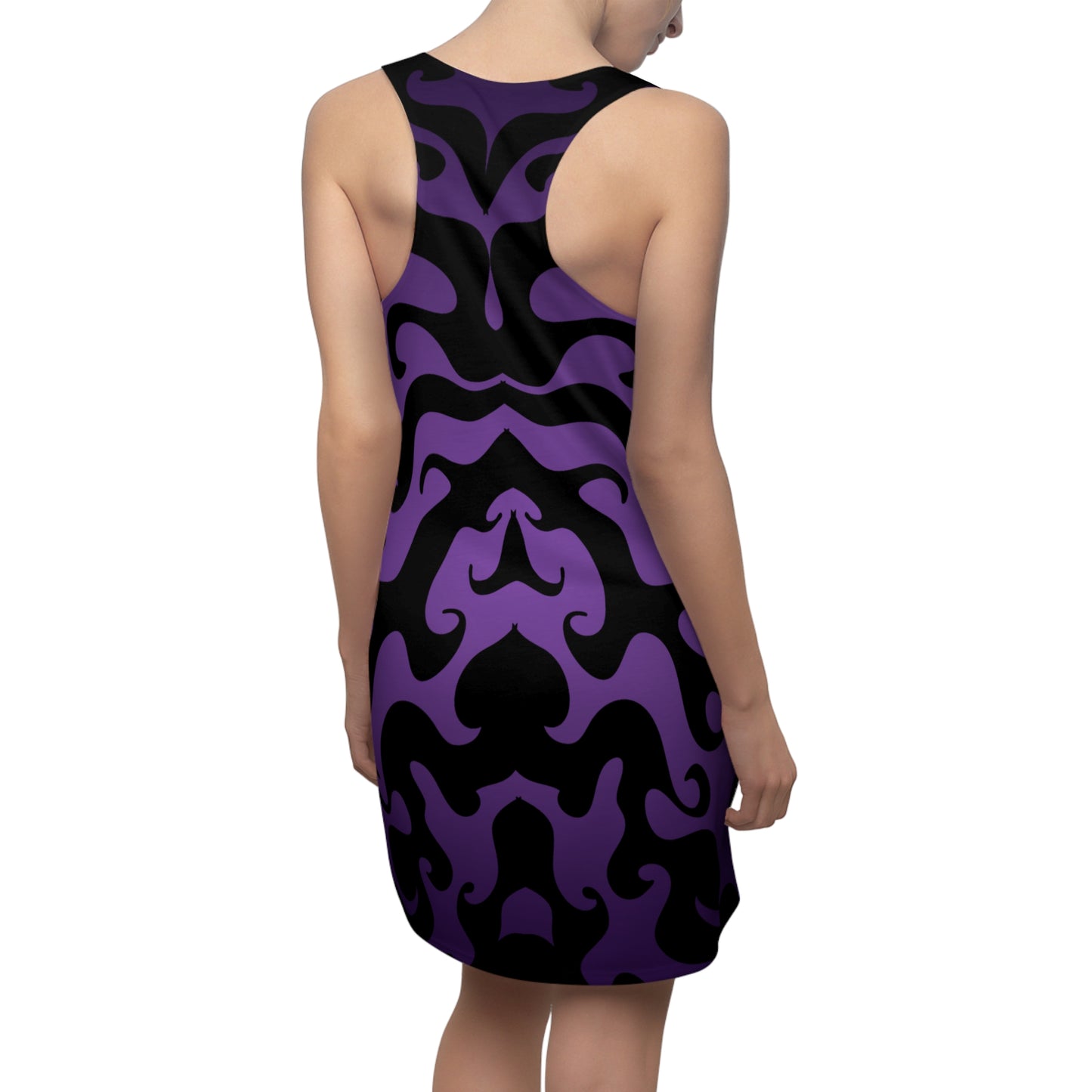 Racerback Kleid mit grafischem Ornamentmuster in Lila-Schwarz