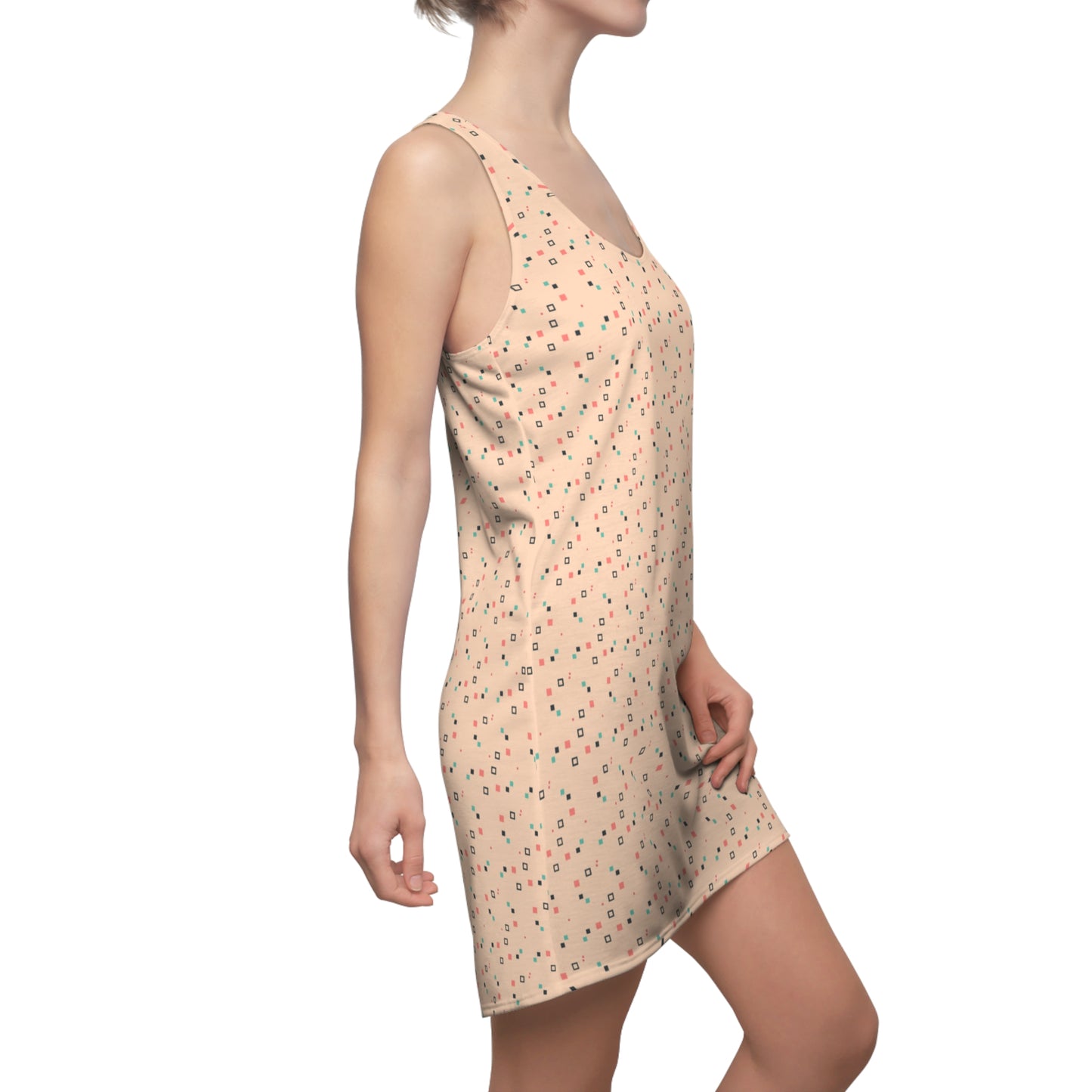 Bunt Mini Muster Racerback Kleid – Leichtes Sommerkleid