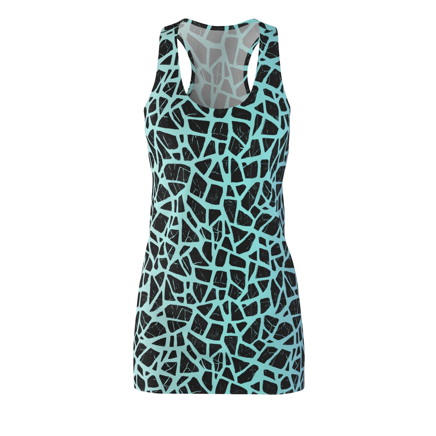 Türkises Racerback Kleid – Leichtes Sommerkleid mit Farbverlauf und Muster