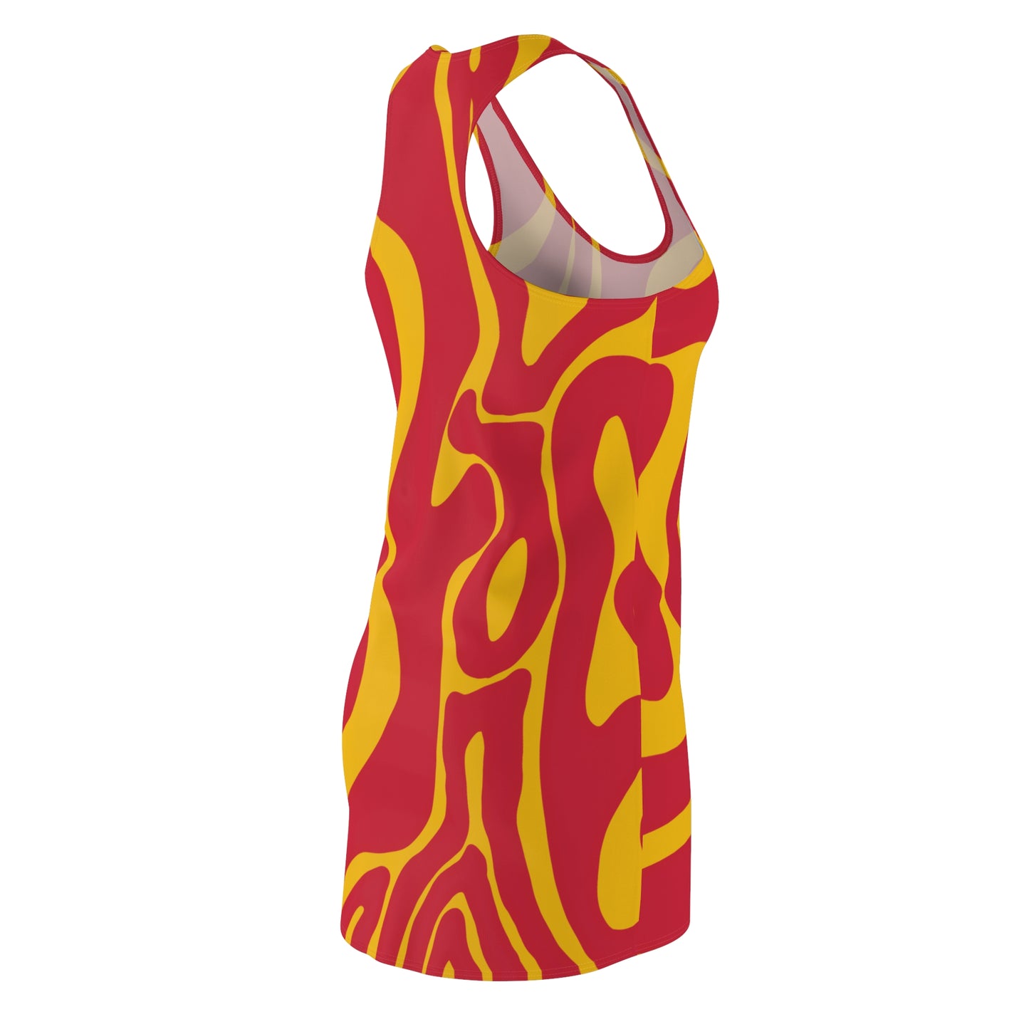 Rot Swirl Racerback Kleid – Abstraktes Sommerkleid