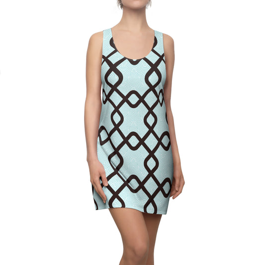 Damen Racerback Kleid mit geometrischem Muster – Sommer Freizeitkleid