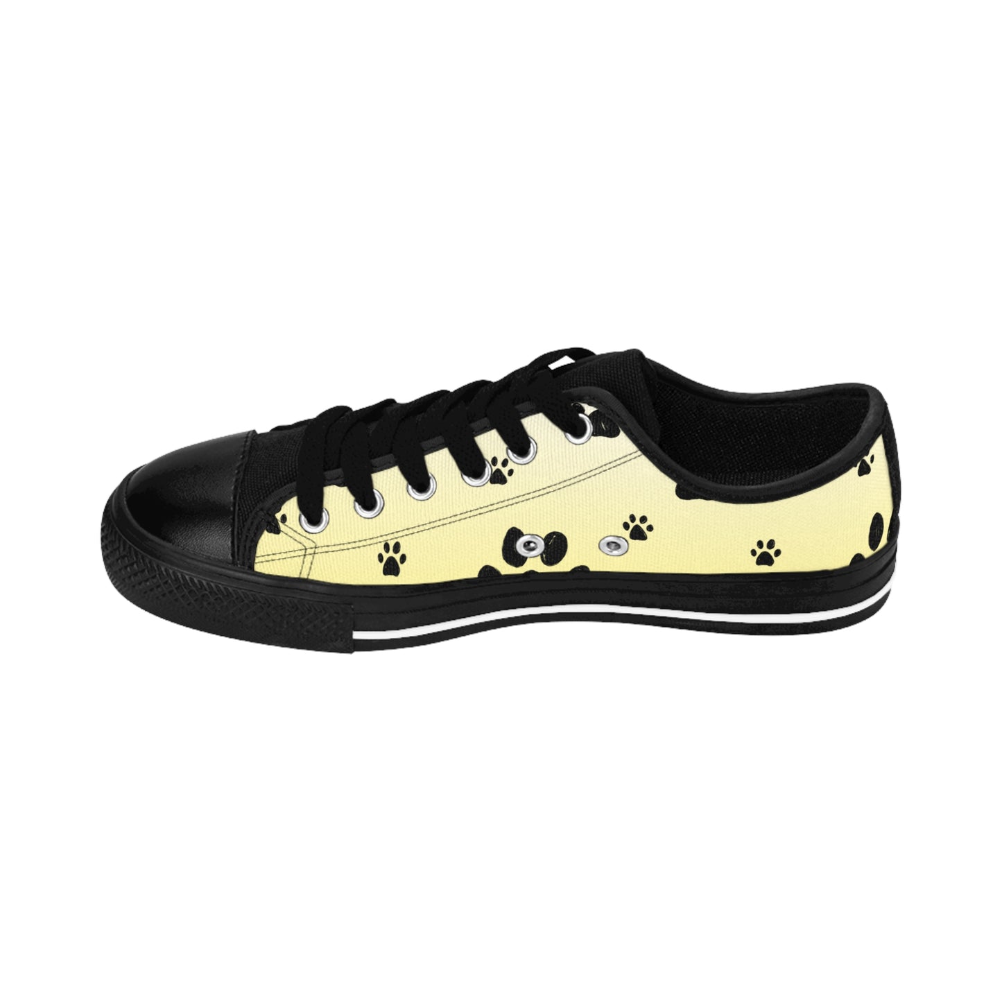 Damen Sneaker Pfoten Muster Canvas Freizeit Schuhe Low