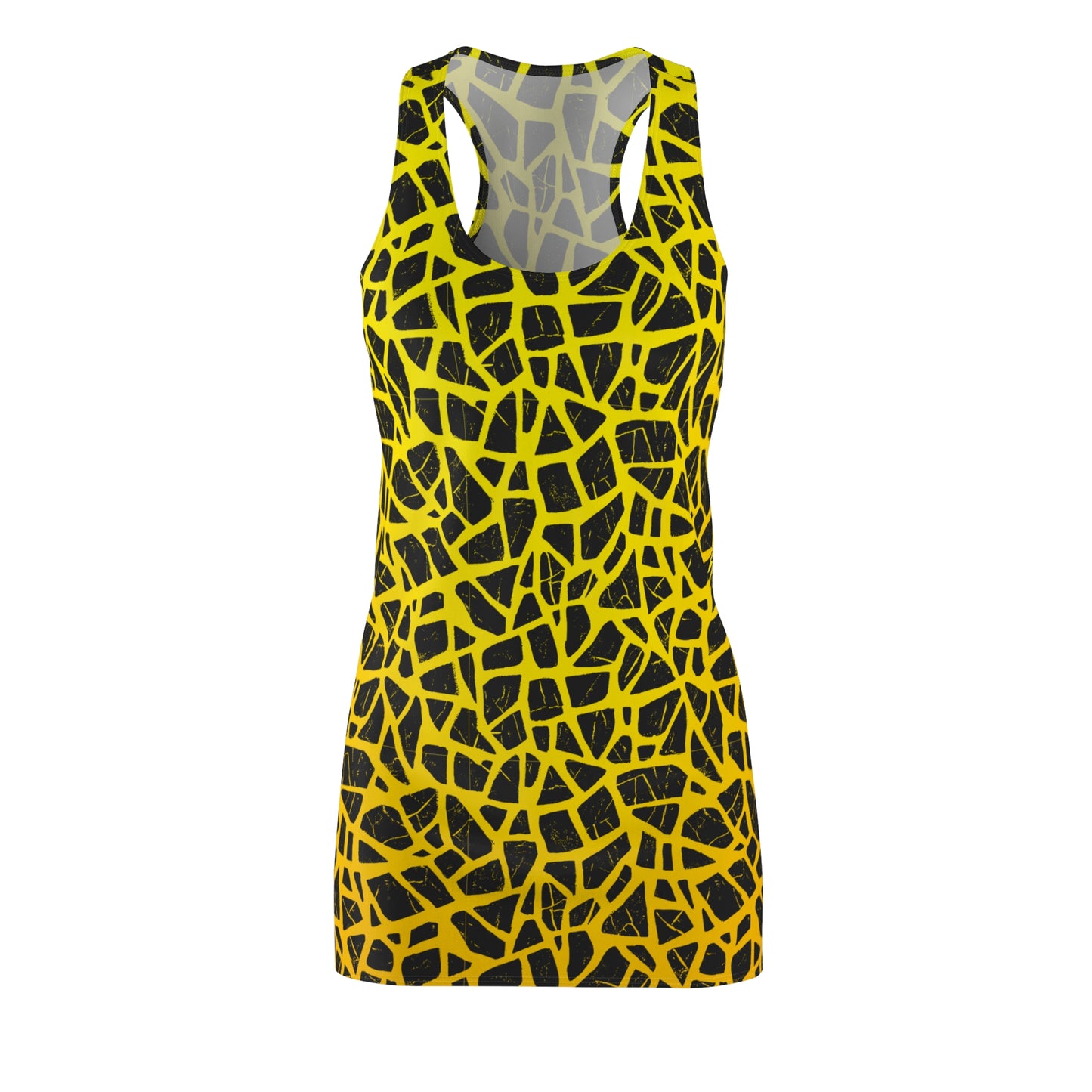Racerback Damenkleid Sommer – Abstraktes Muster, modern & auffällig