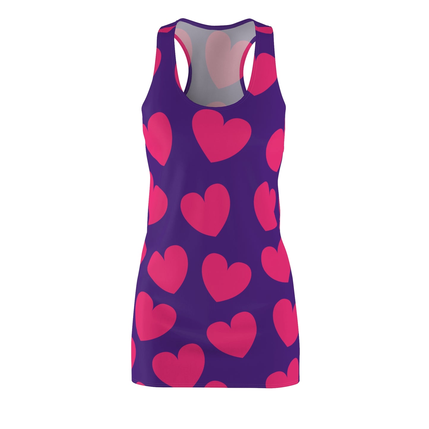 Lilanes Damen Kleid Pink Herz Print Racerback Sommer Casual