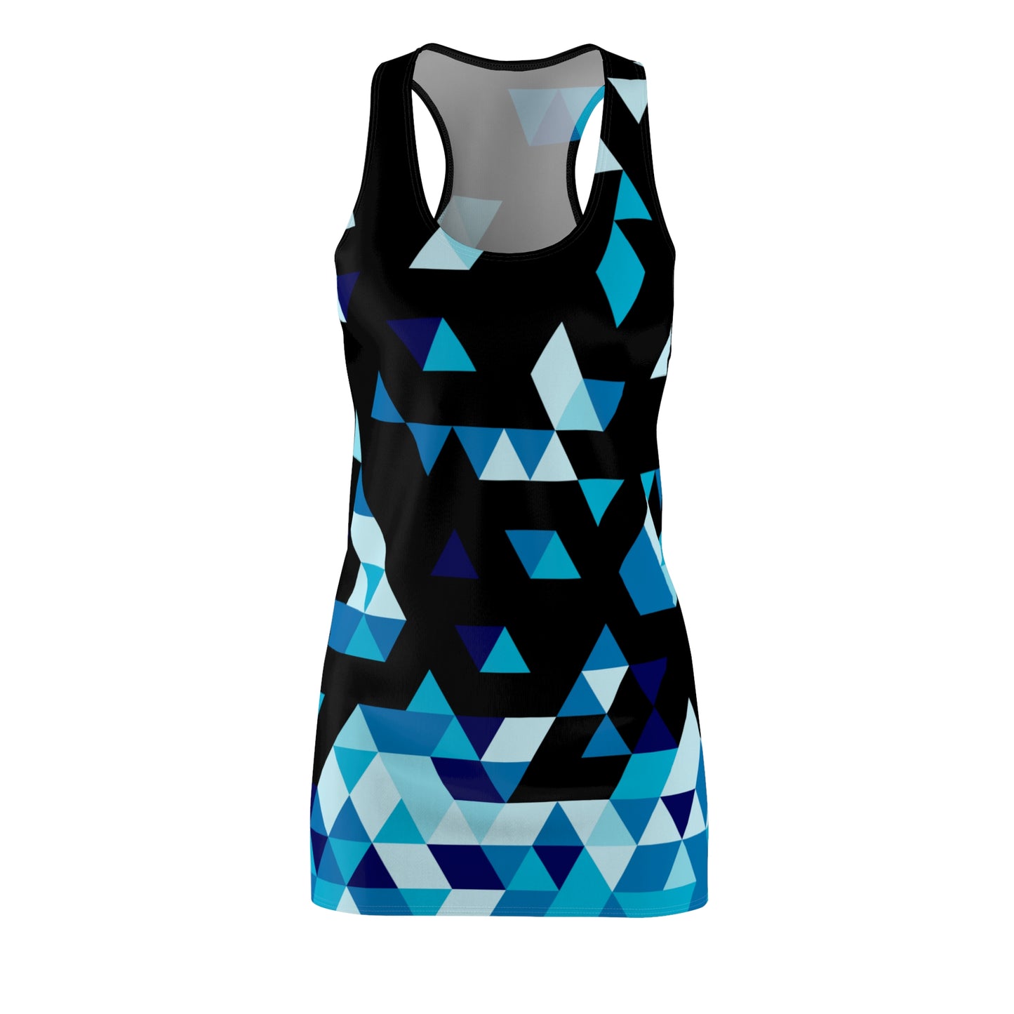 Dreieck Racerback Kleid – Blau Schwarz Sommerkleid