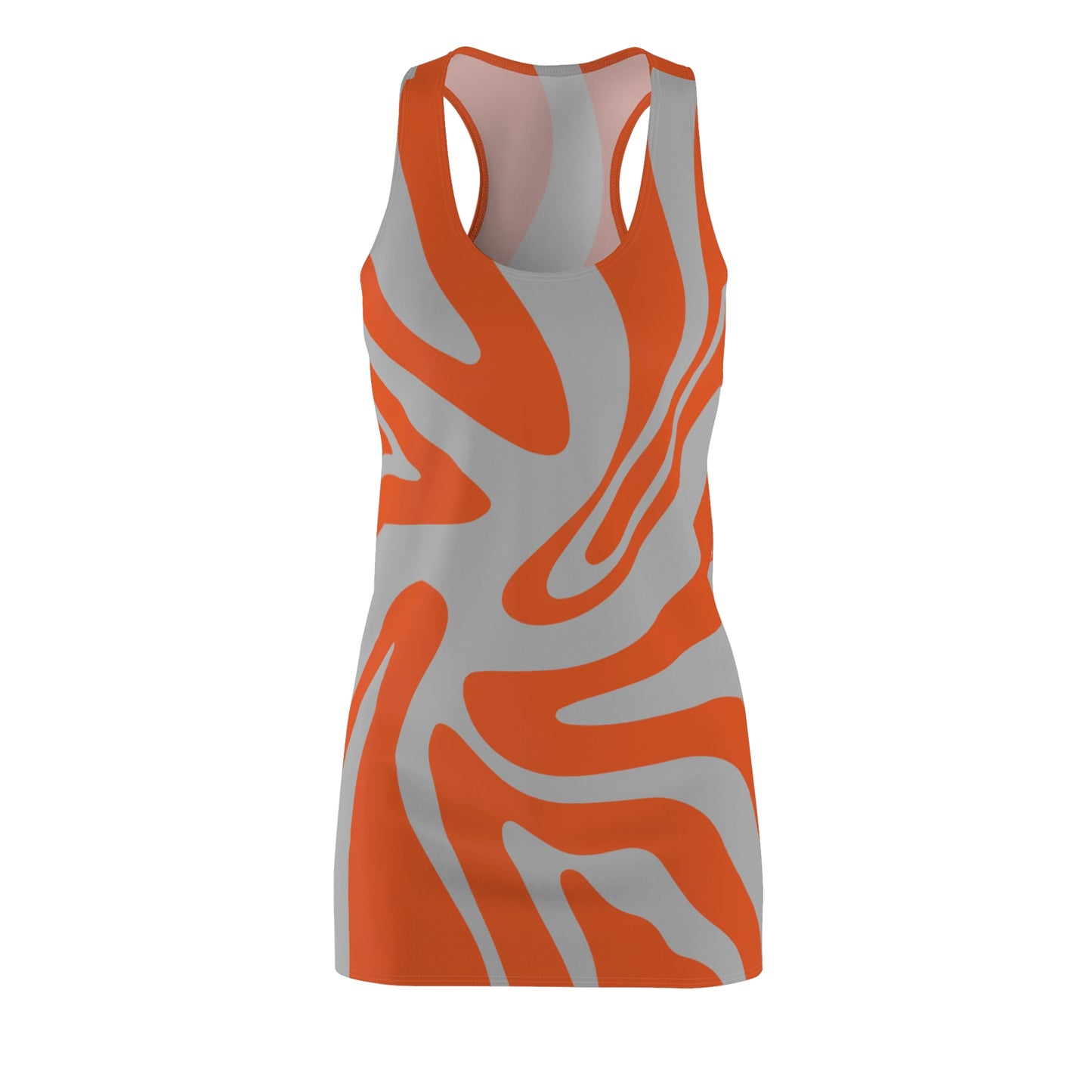 Graues Damen Kleid Swirl Muster Racerback Sommer Bohemian Beach