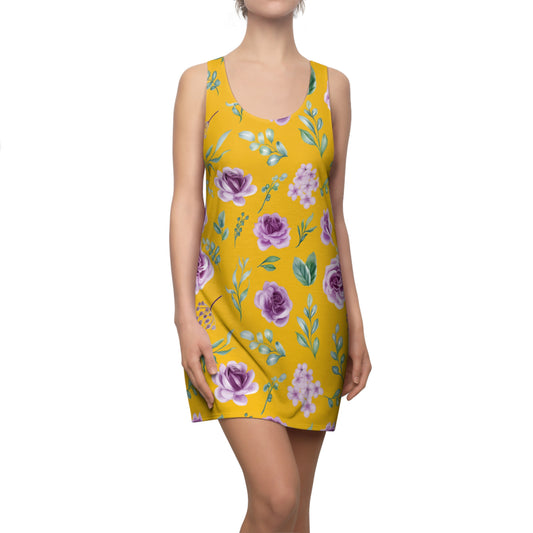 Gelb Floral Racerback Kleid – Blumenkleid Sommer Damen